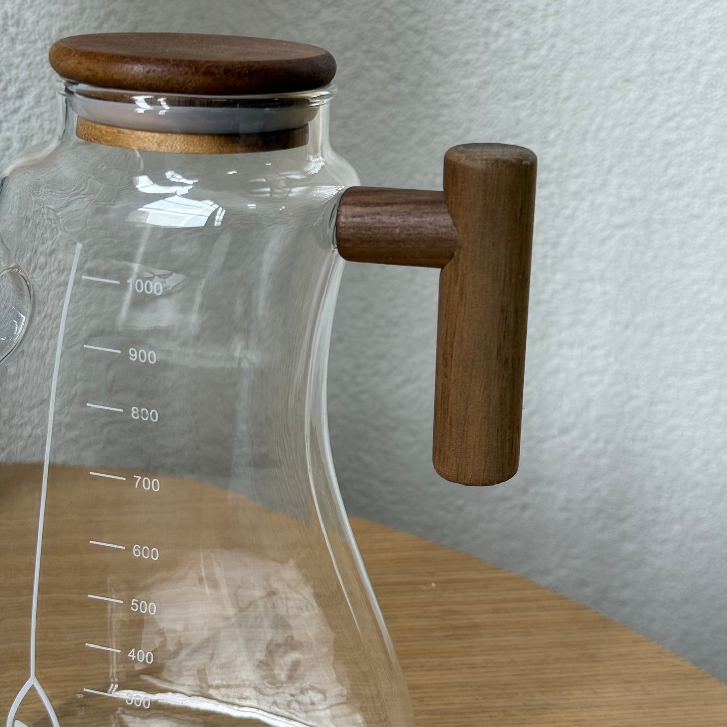 Buenoslly Akasya Kapaklı Borosilikat Cam Yağlık 1 Litre KOD:150