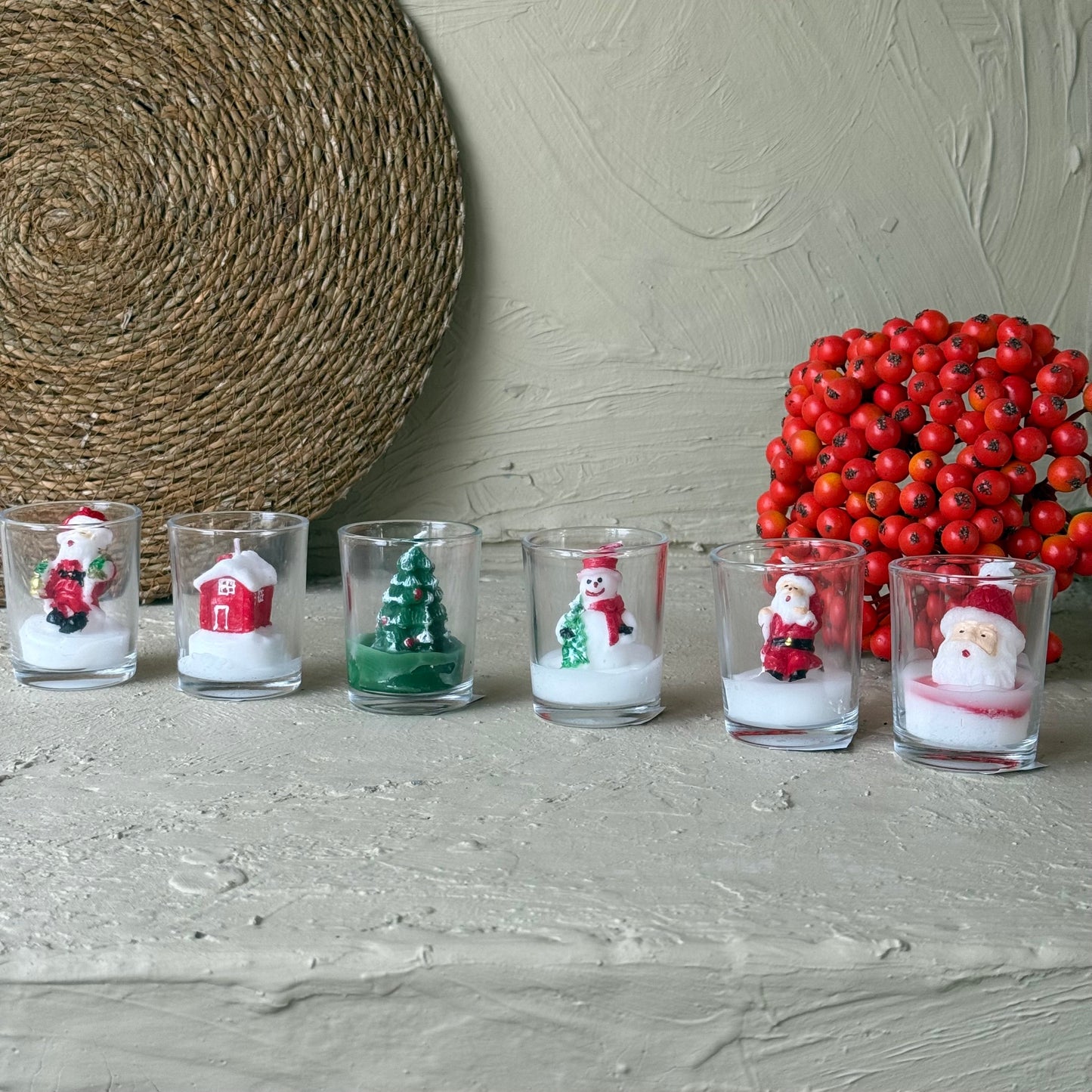 Tutku Cam Bardak Noel Mum Seti 6 Adet KOD:40987