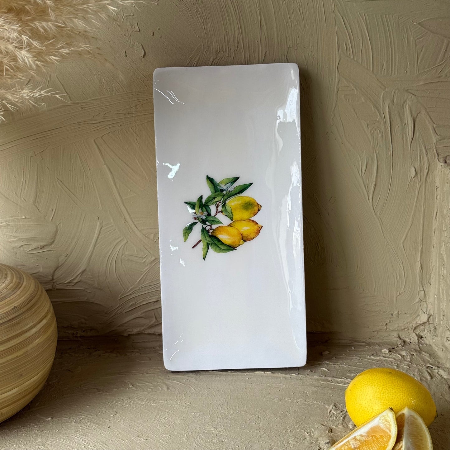 Selin Dikdörtgen Sunumluk Limon Desenli Küçük Boy KOD:HLS-02