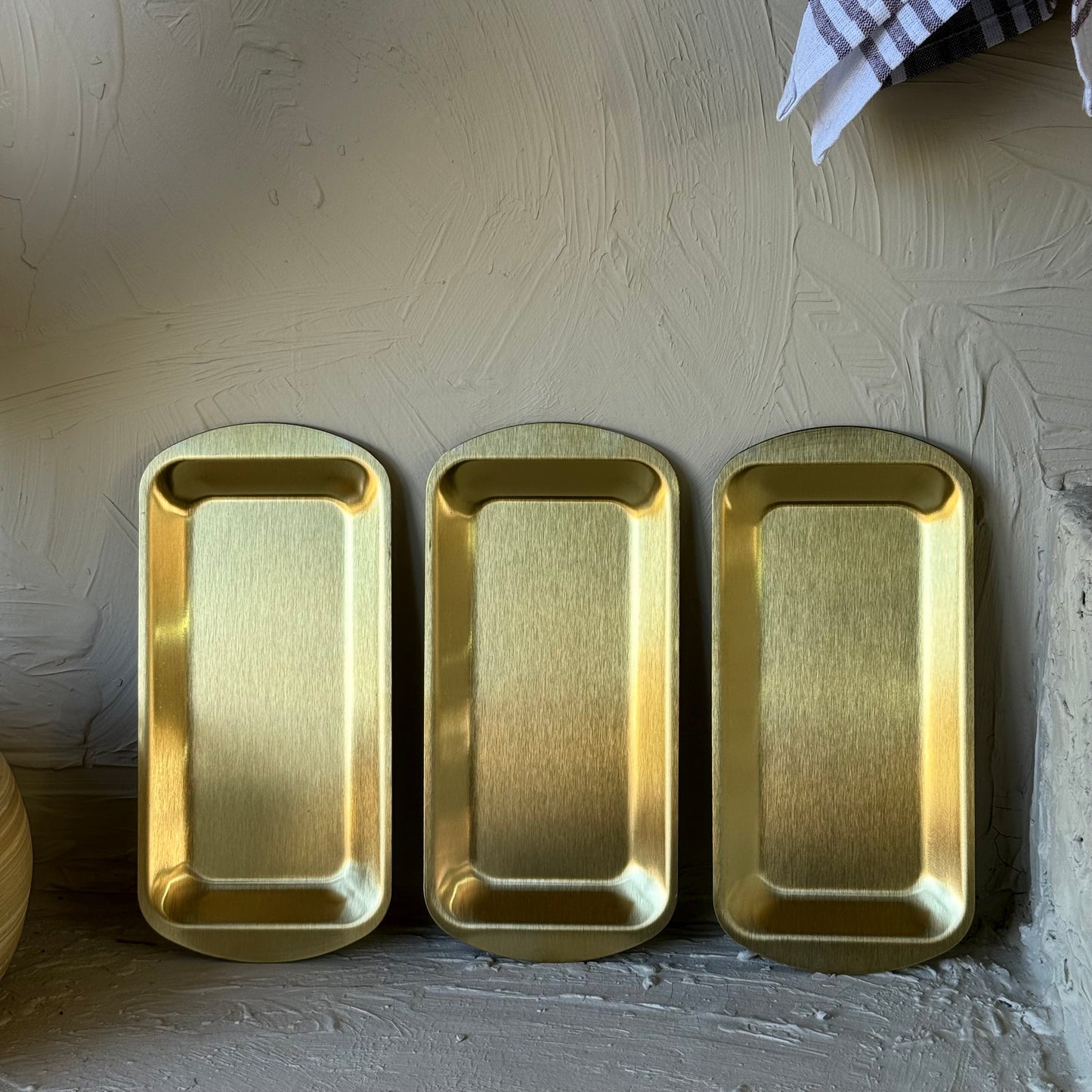Vadi Dikdörtgen Gold Sunumluk Kahvaltılık 3 Parça KOD:8806
