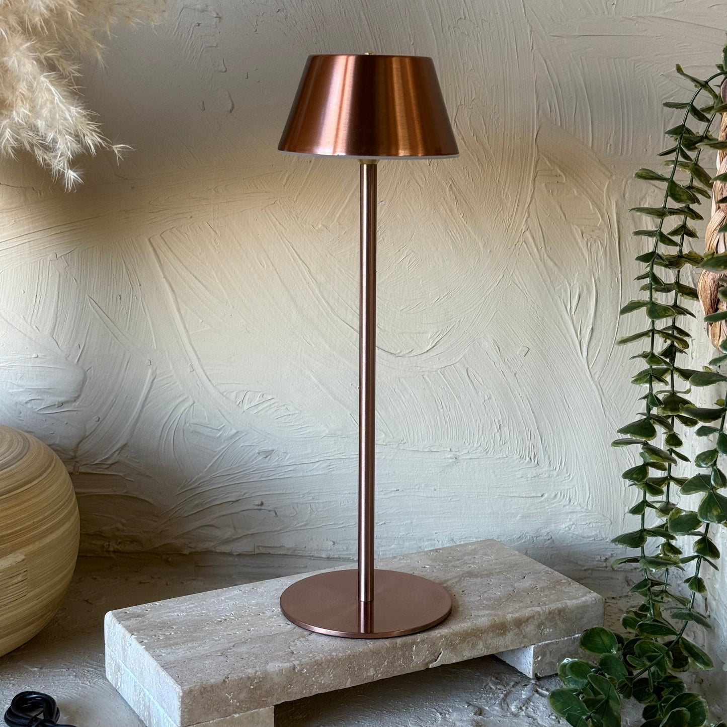 Marina Şarjlı Masa Lambası Bronz 32 cm