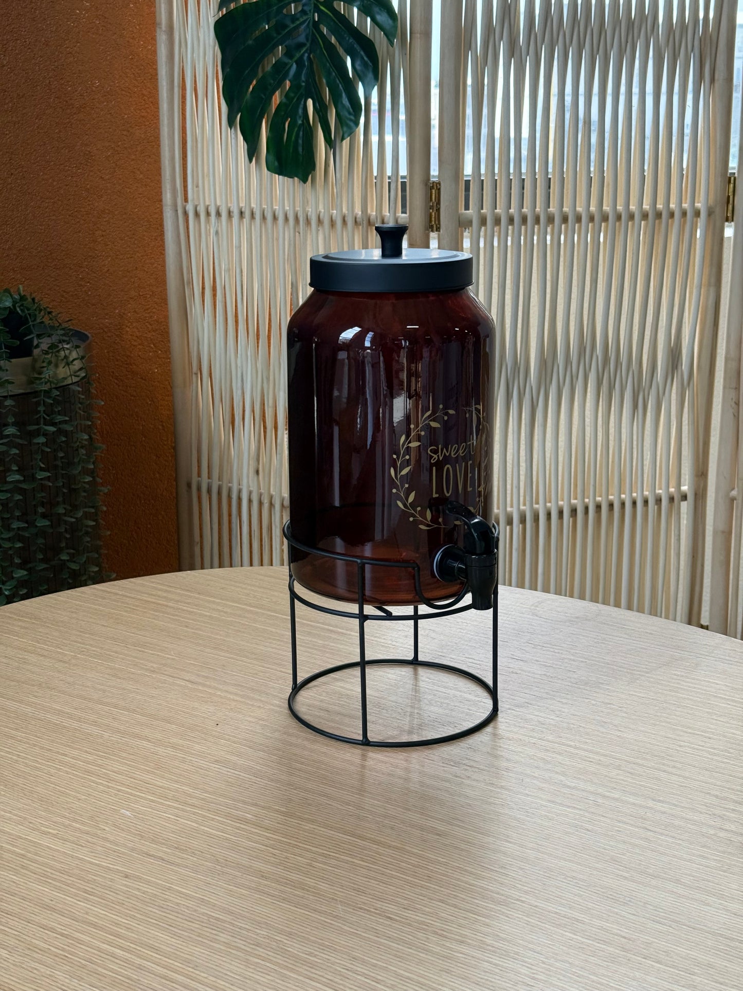 Milano Metal Standlı Cam Sebil Amber 4 Litre KOD:11327