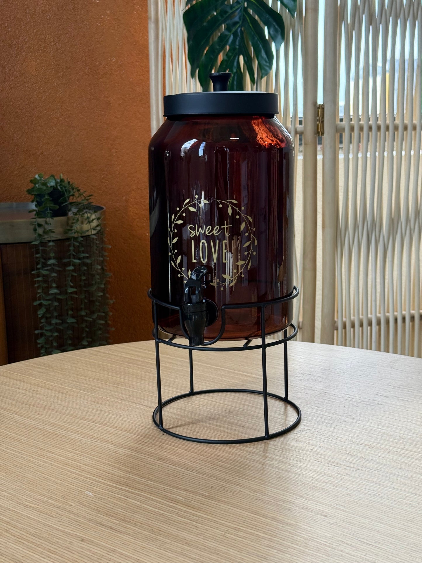Milano Metal Standlı Cam Sebil Amber 4 Litre KOD:11327
