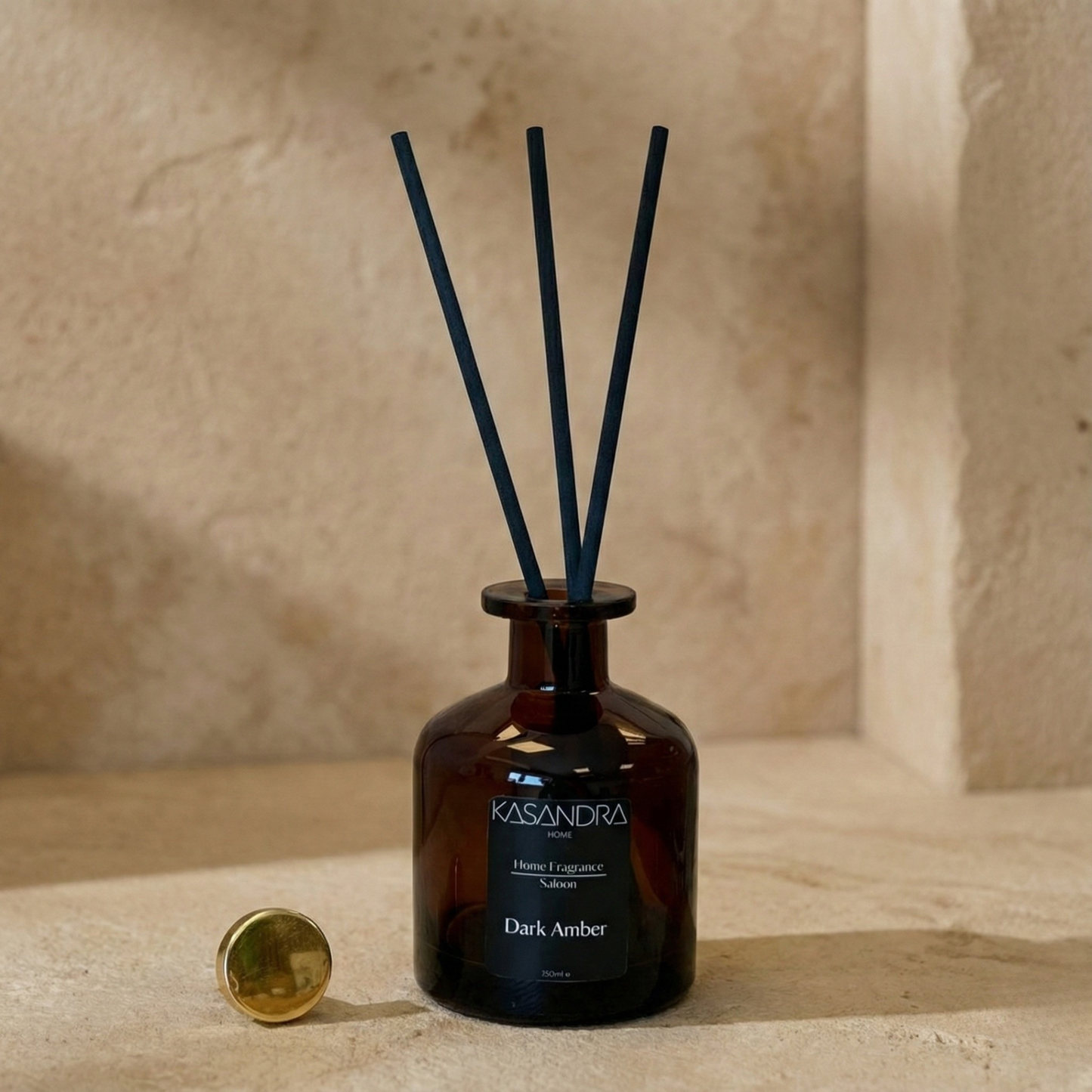 Kasandra Home Dark Amber Çubuklu Oda Kokusu 250 ML (SİYAH)