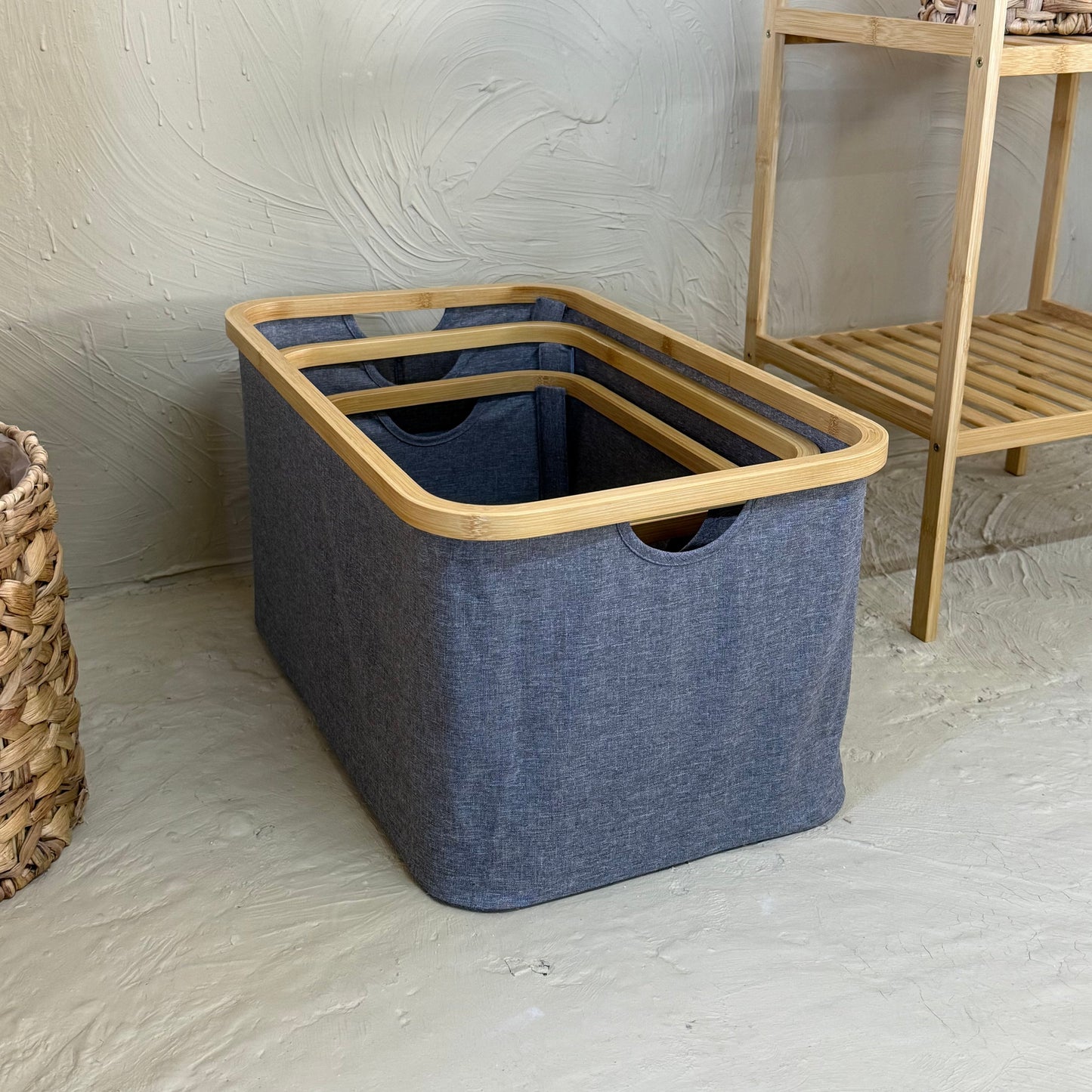Lalezar Bambu Tutmalı 3 Boy Organizer Seti Gri KOD:8017-16-15