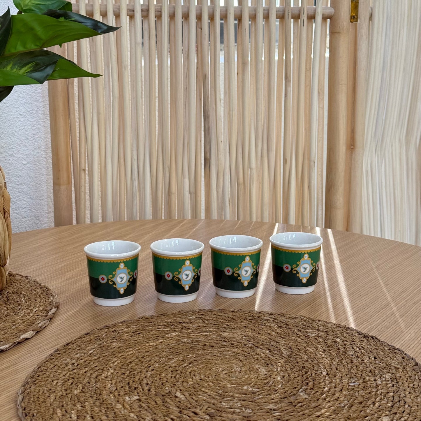 Pashally Porselen 4 Lü Espresso Fincan Seti Yeşil KOD:1035