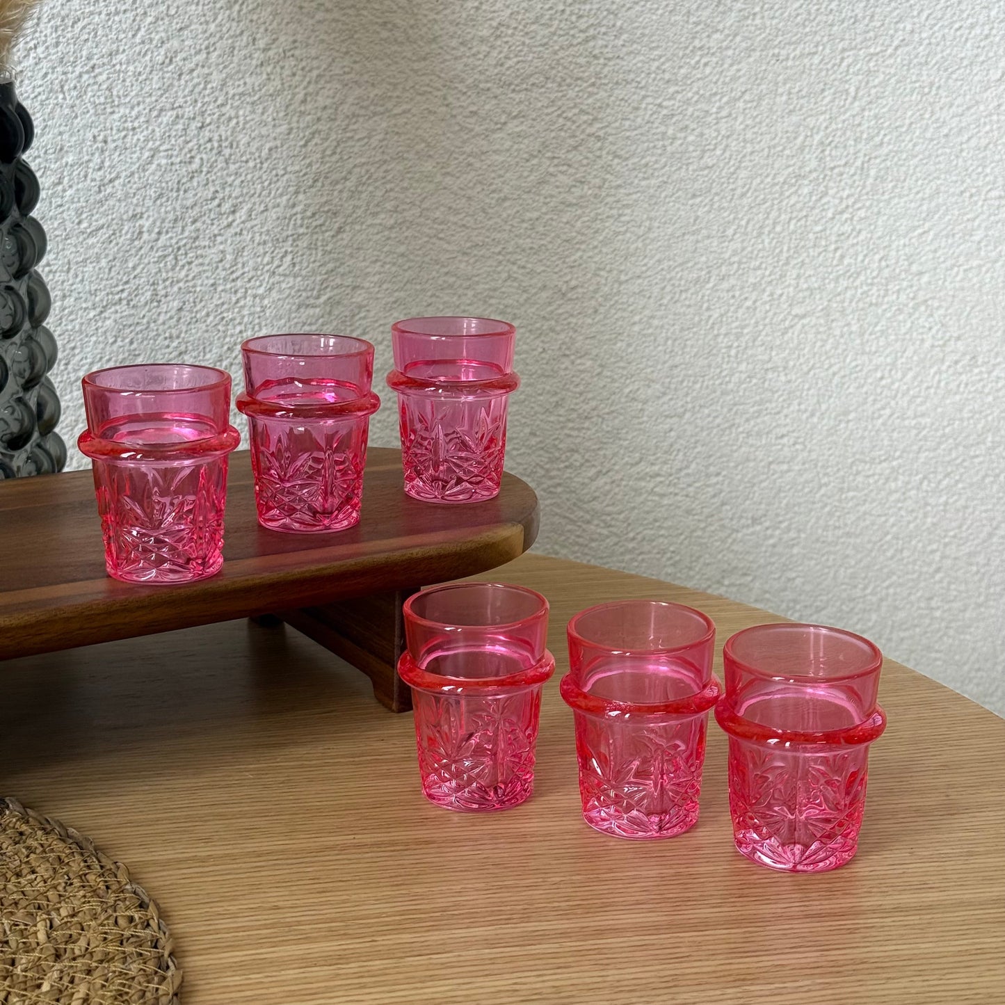 Kosovally Kristal Kahve Yanı Bardağı 6 Adet Pembe KOD:910
