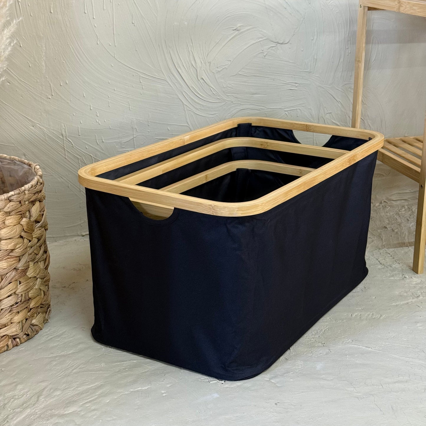 Lalezar Bambu Tutmalı 3 Boy Organizer Seti Siyah KOD:8017-16-15