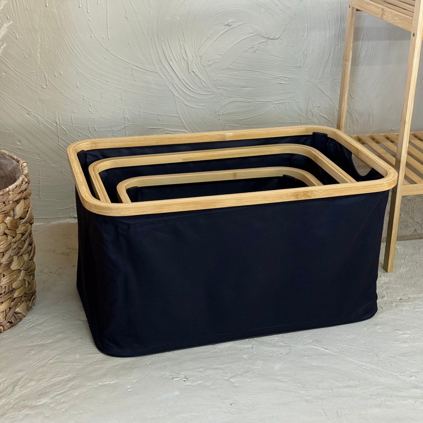 Lalezar Bambu Tutmalı 3 Boy Organizer Seti Siyah KOD:8017-16-15