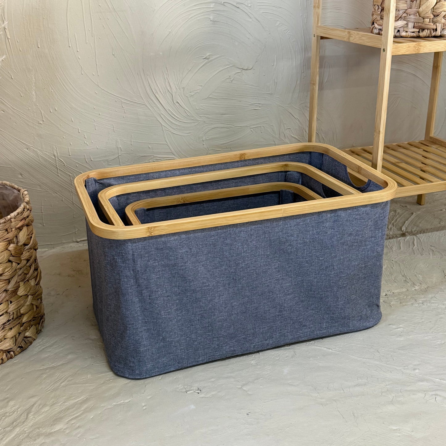 Lalezar Bambu Tutmalı 3 Boy Organizer Seti Gri KOD:8017-16-15