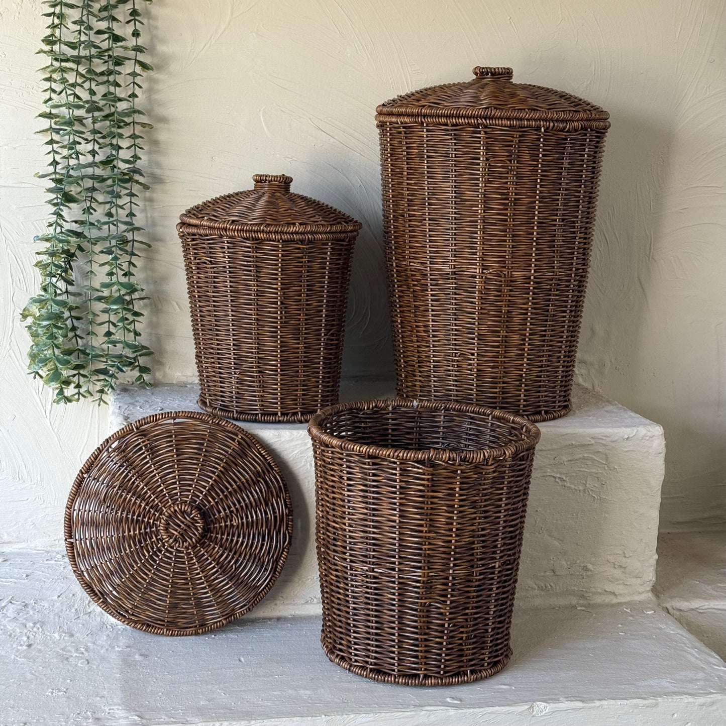 Sevarlly Rattan 3 Boy Patates Soğanlık Seti Kahve Rengi KOD:73418