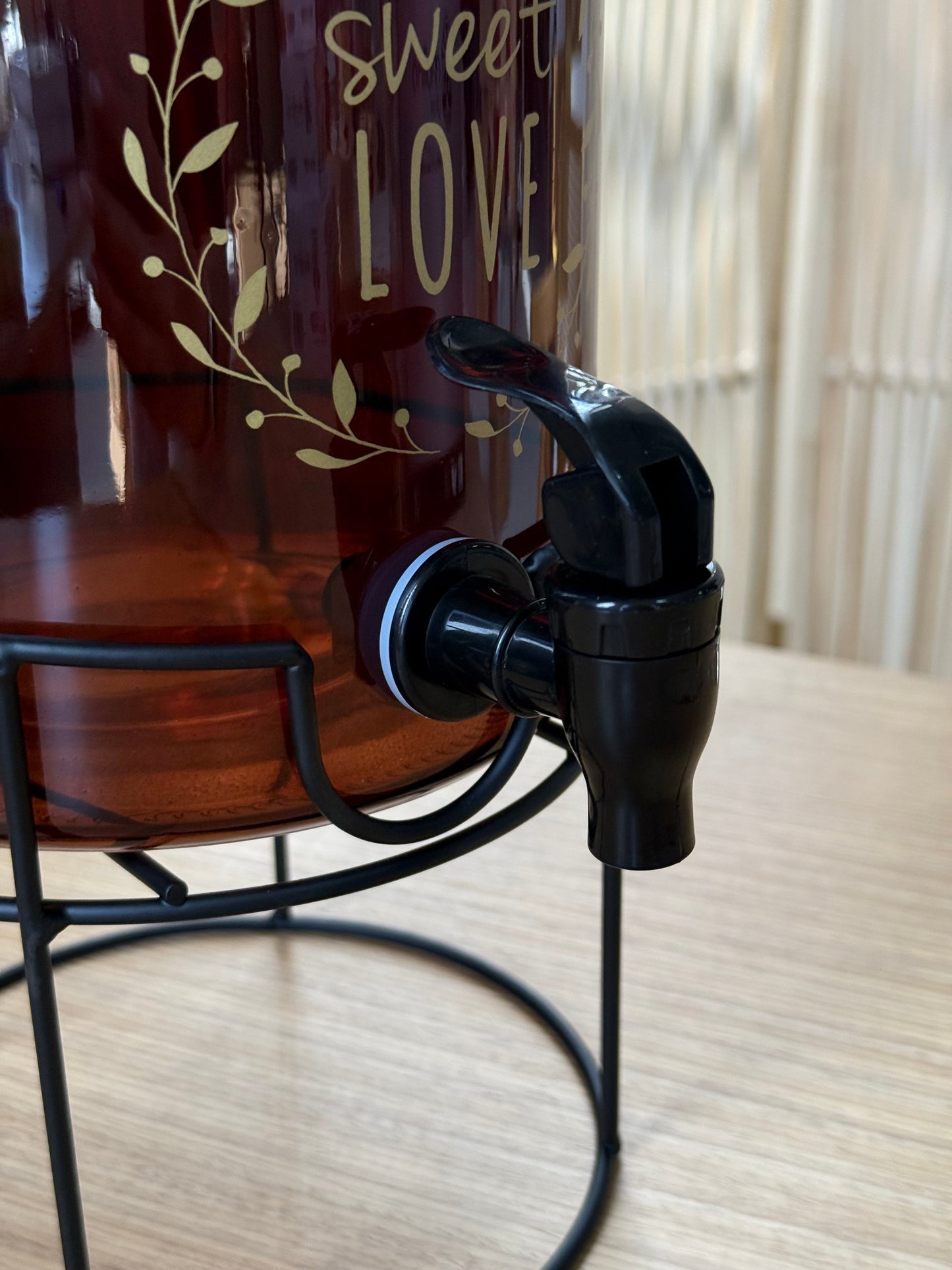 Milano Metal Standlı Cam Sebil Amber 4 Litre KOD:11327