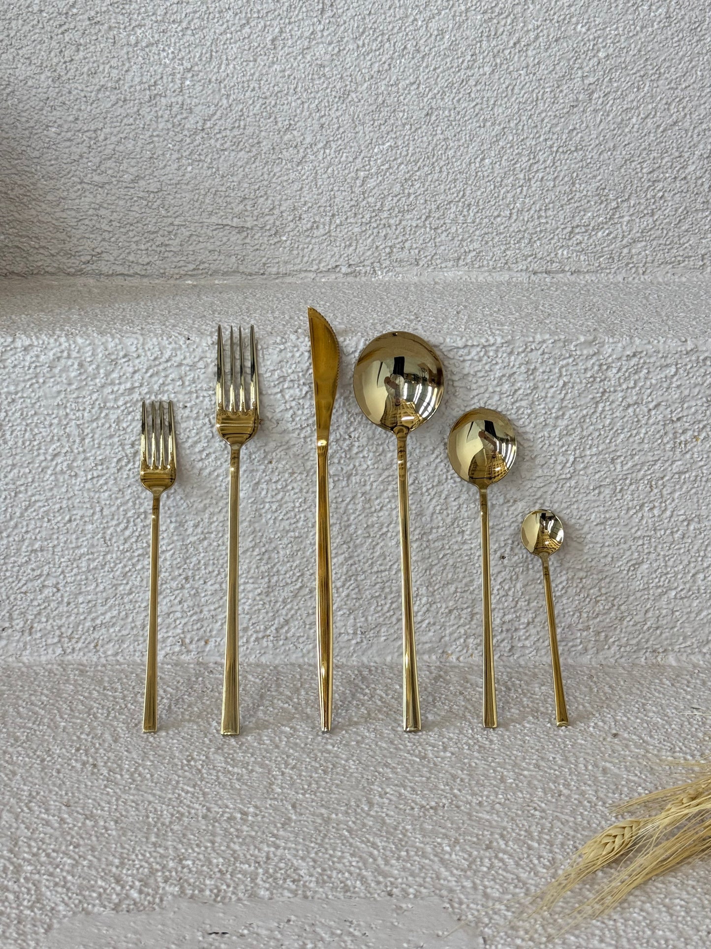 Evanev 36 Parça Çatal Kaşık Bıçak Seti Gold 6 Kişilik