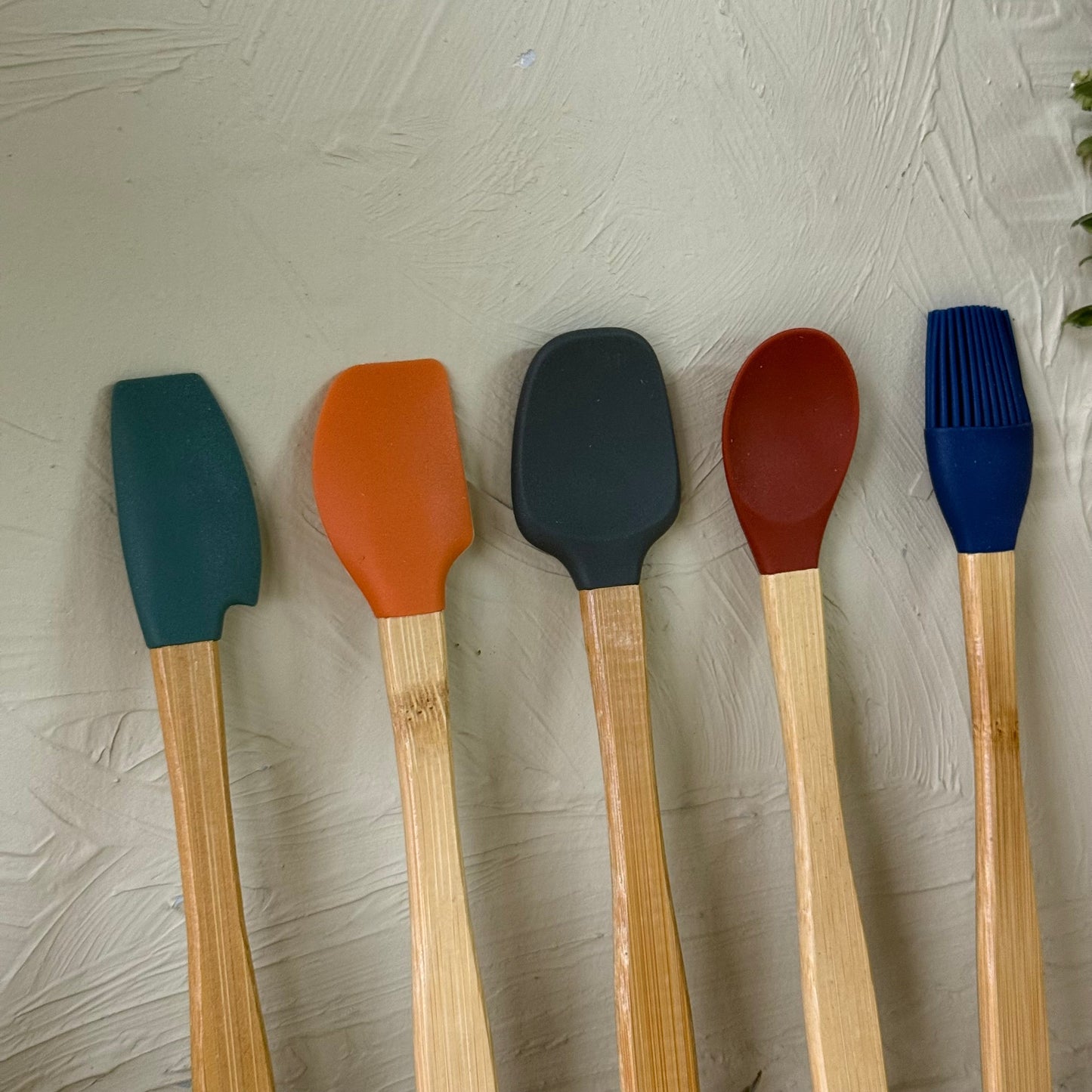 VD Bambu Saplı 5 Parça Silikon Kaşık Seti KOD:8996