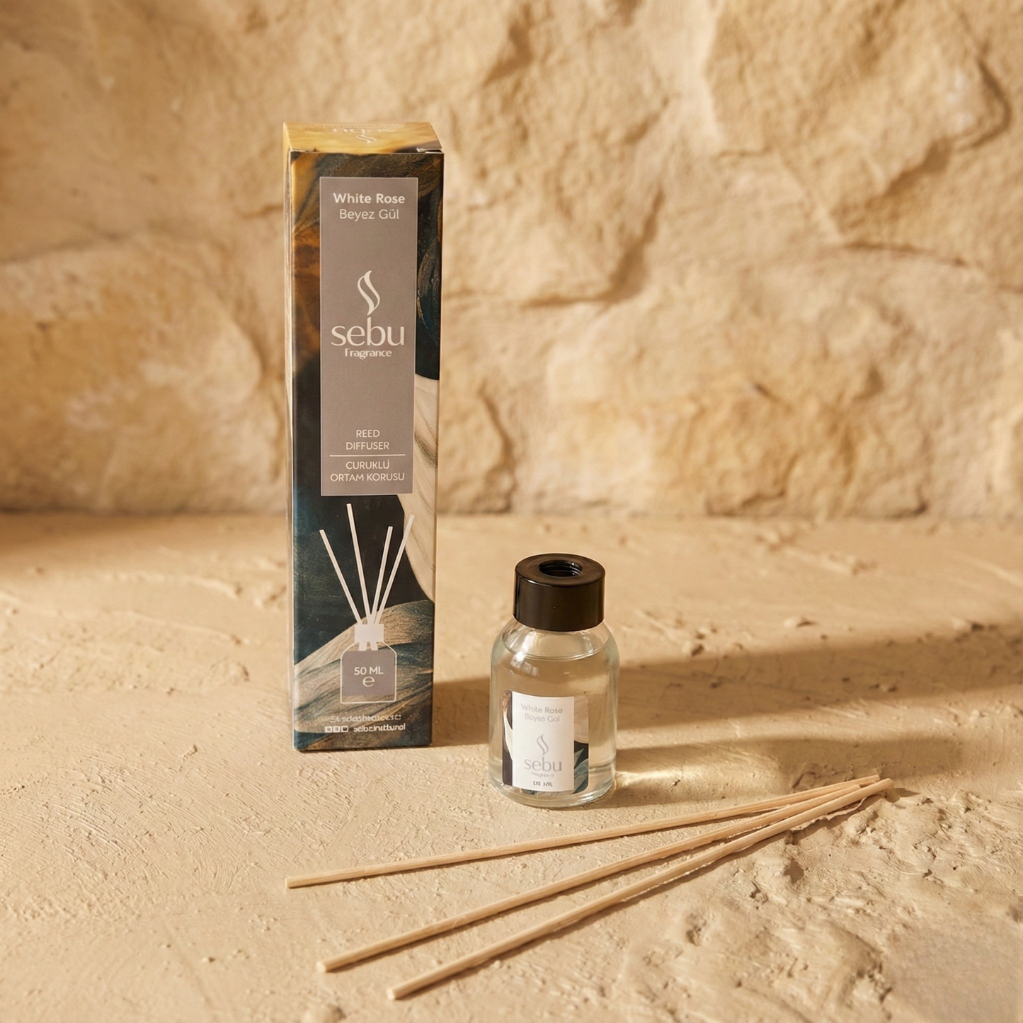 Sebu Çubuklu Ortam Kokusu Beyaz Gül 50 ml