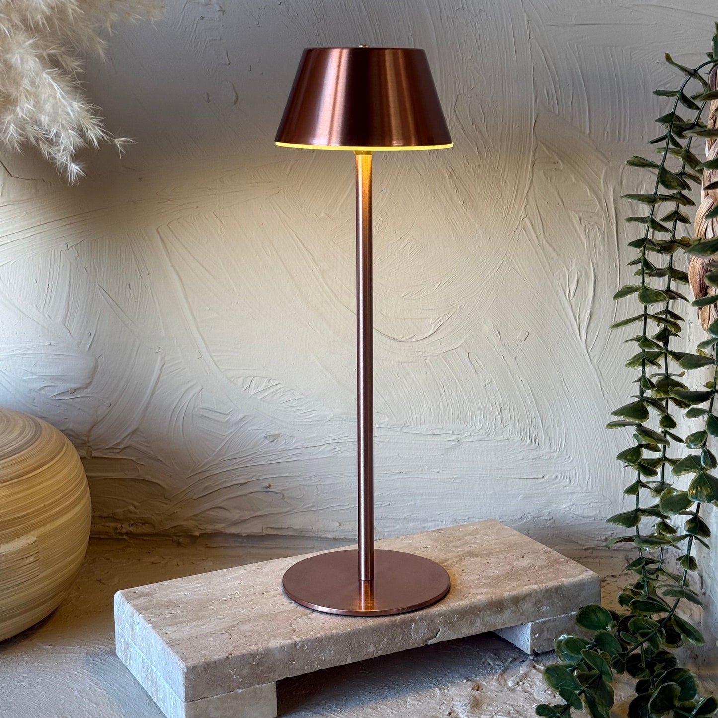 Marina Şarjlı Masa Lambası Bronz 32 cm