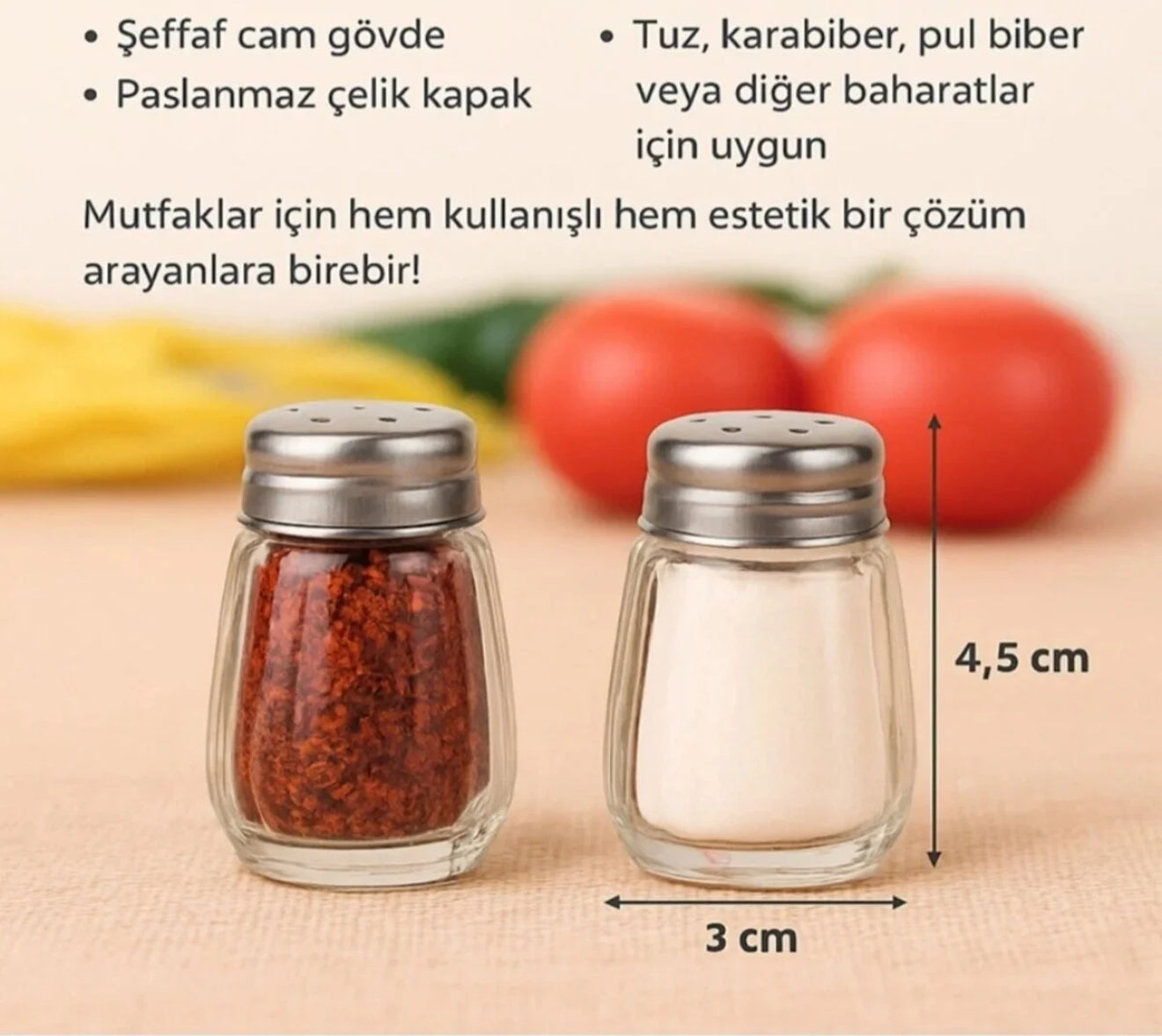 Selin Mini Cam Tuzluk Yuvarlak 6 Adet