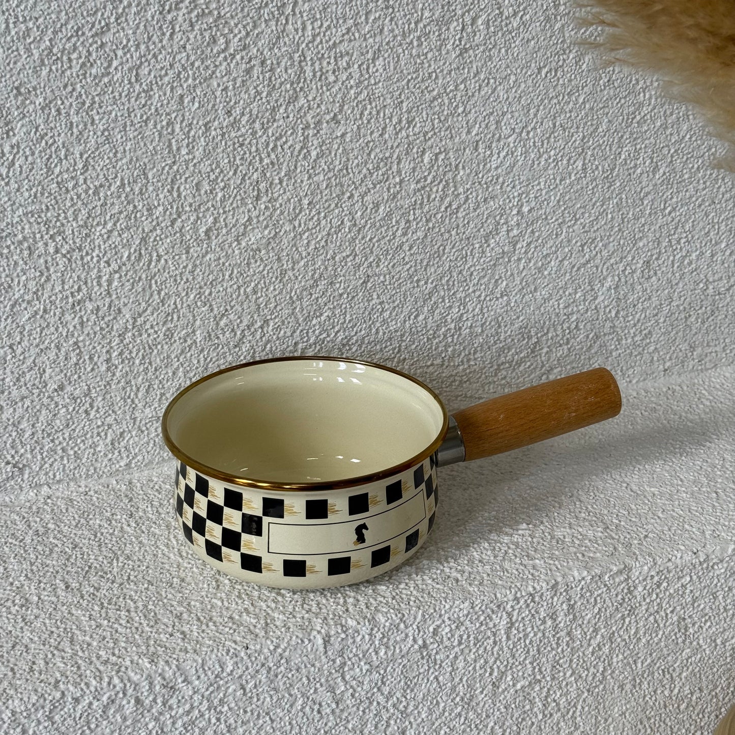 Pashally Ahşap Tutmalı Emaye Sos Tava 14 cm Siyah KOD:0502