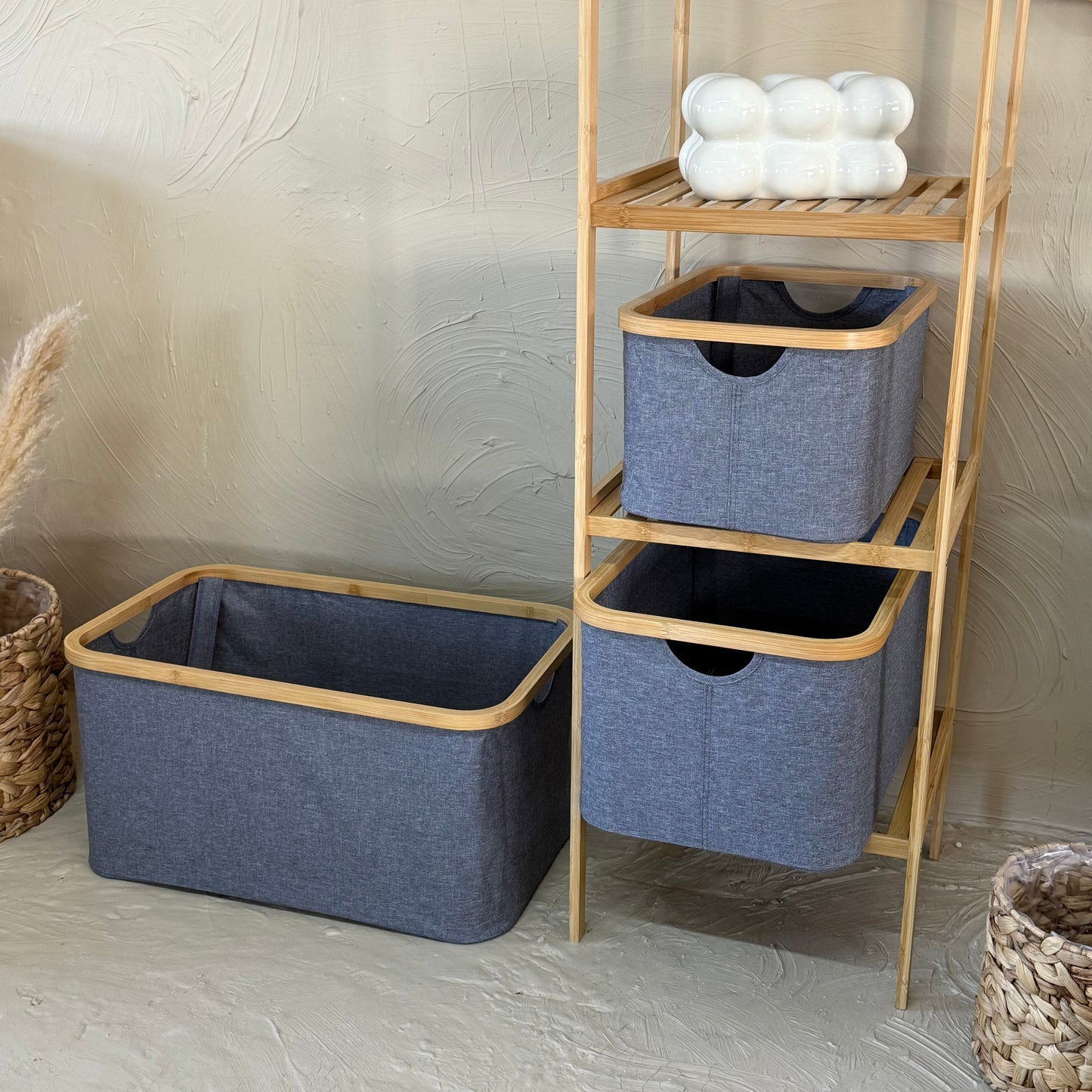Lalezar Bambu Tutmalı 3 Boy Organizer Seti Gri KOD:8017-16-15