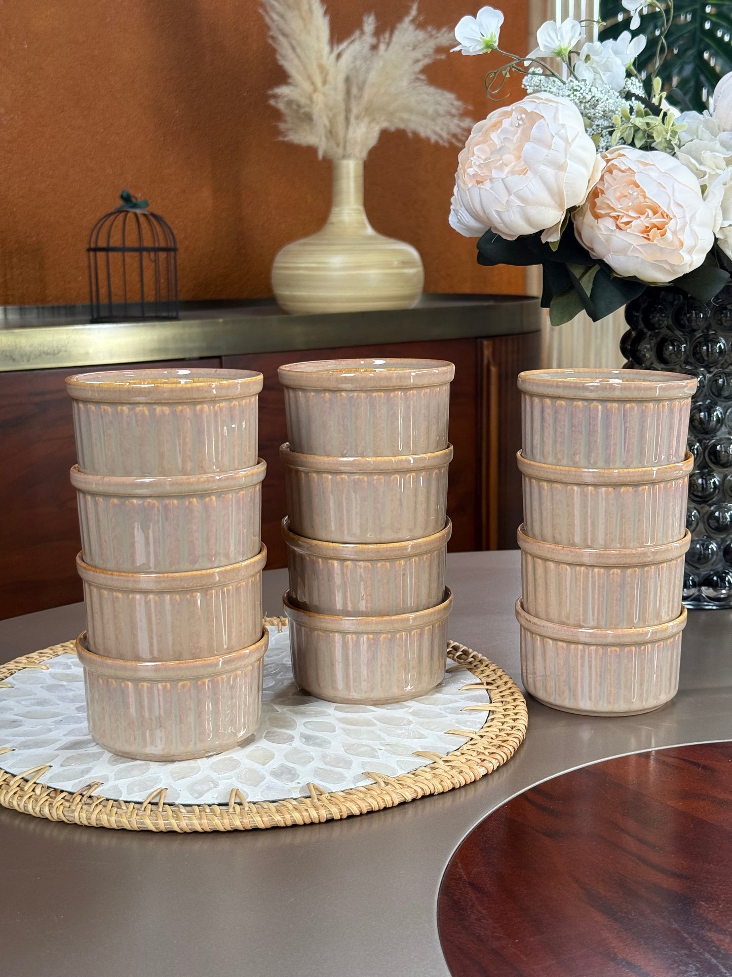 Pashally 12 Adet Seramik Sufle Seti Cappucino
