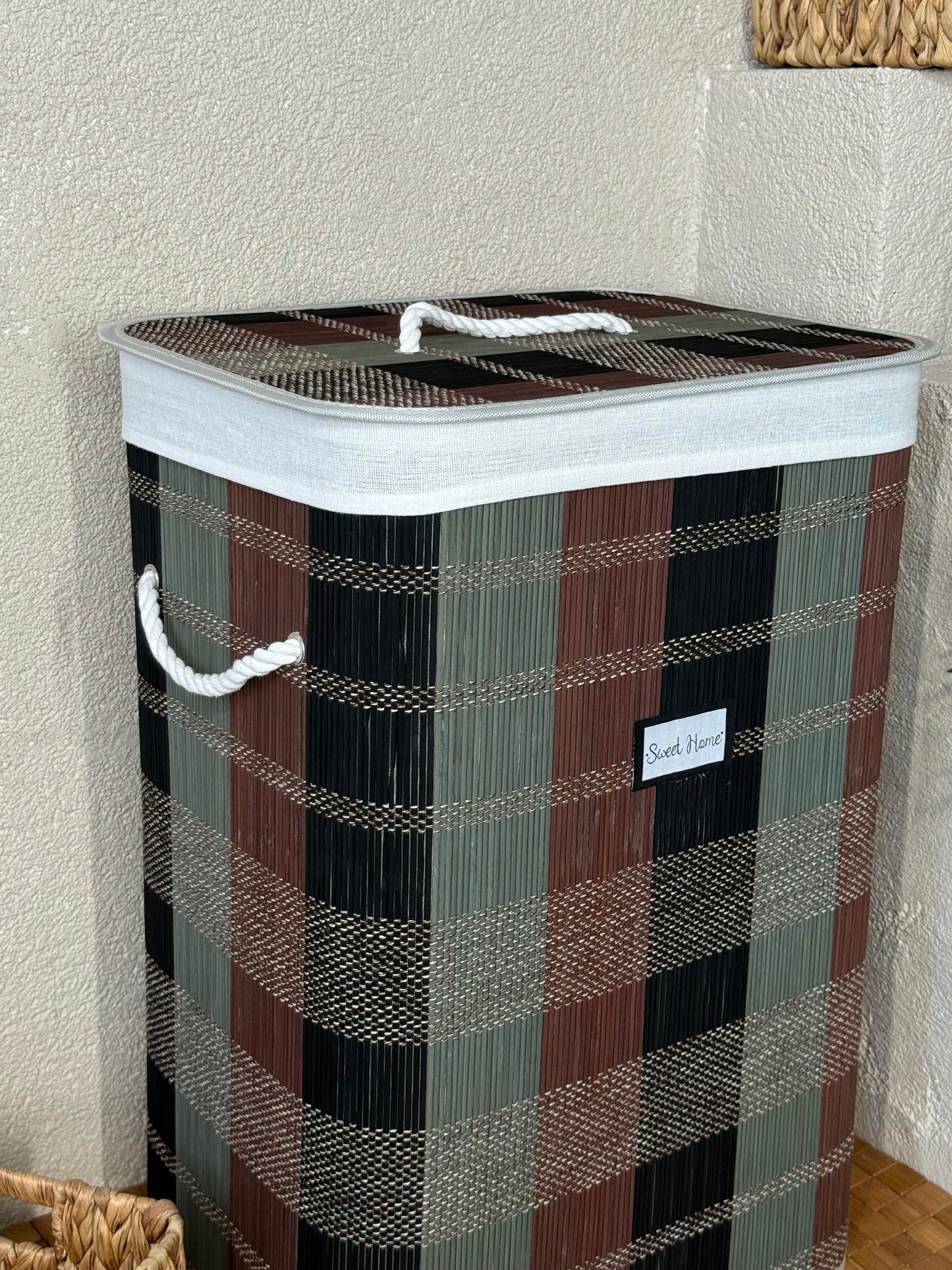 Miray Bambu Dikdörtgen Kirli Çamaşır Sepeti 60x42,5x32 cm KOD:50183