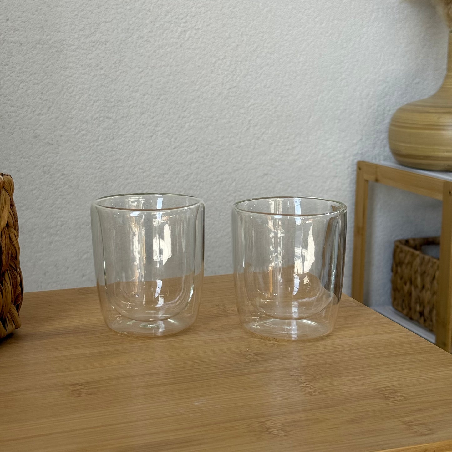 Double Wall Çift Cidarlı Borosilikat Cam İkili Kupa Seti 300 ml KOD:15182