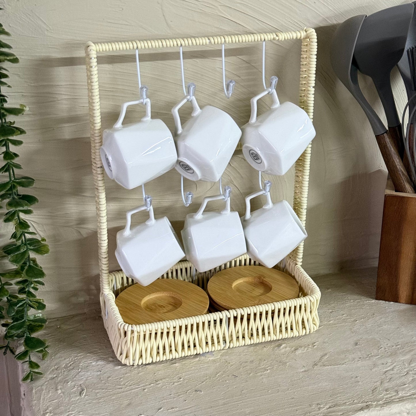 Evanev Rattan Fincan Askı Standı Naturel KOD:30481