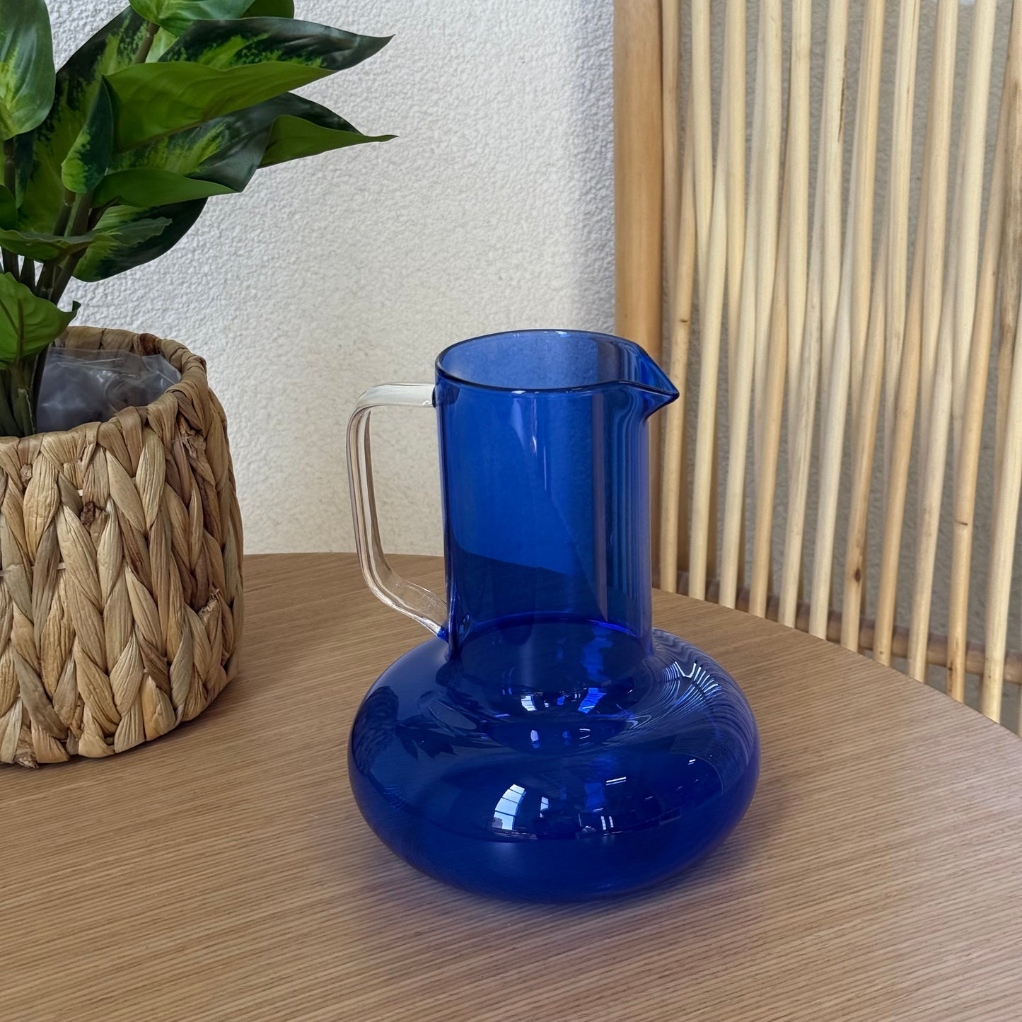 Mitally Lüks Borosilikat Cam Sürahi Mavi 1200 ml KOD:013