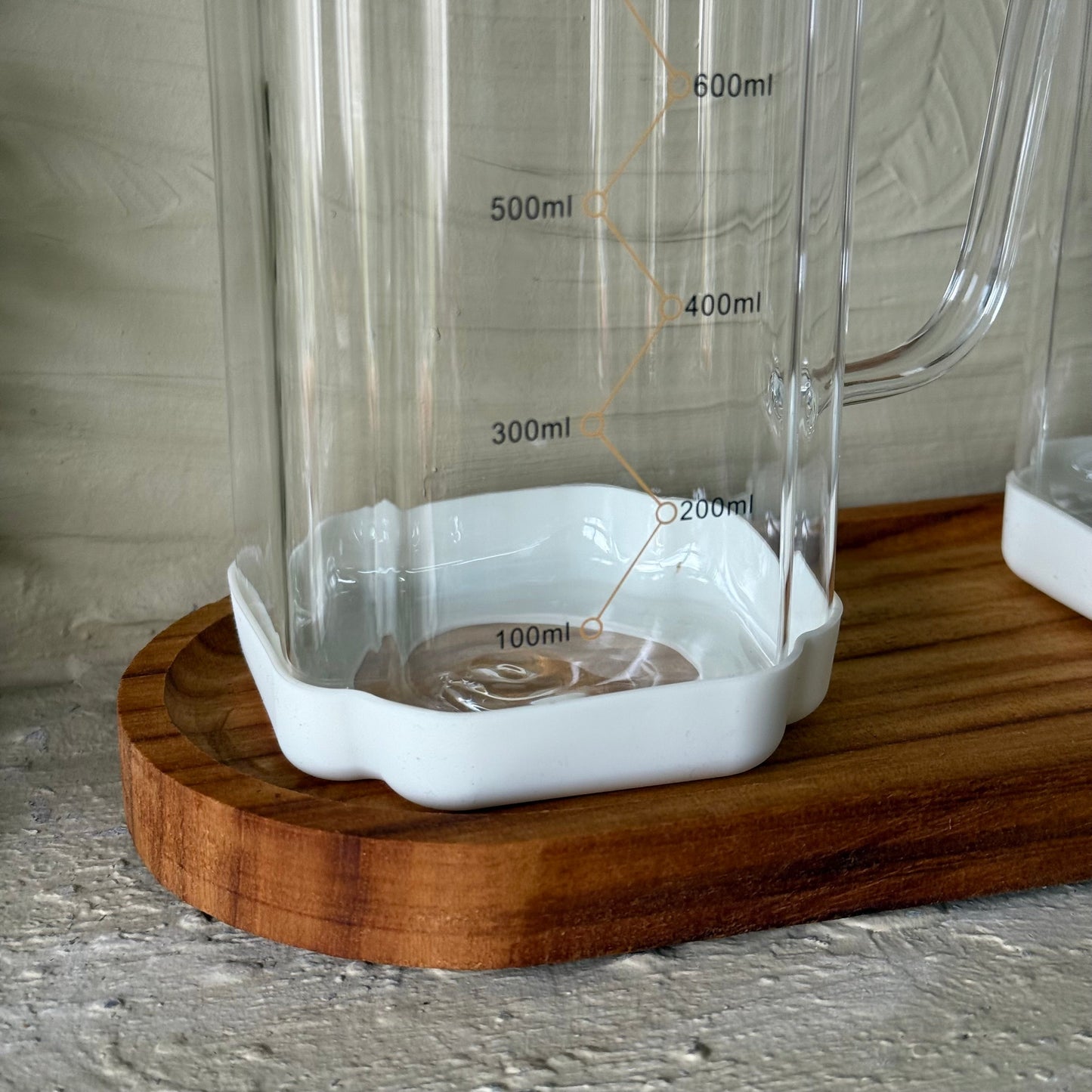 MRP Oval Ahşap Standlı İkili Yağdanlık Seti Krem 1 Litre