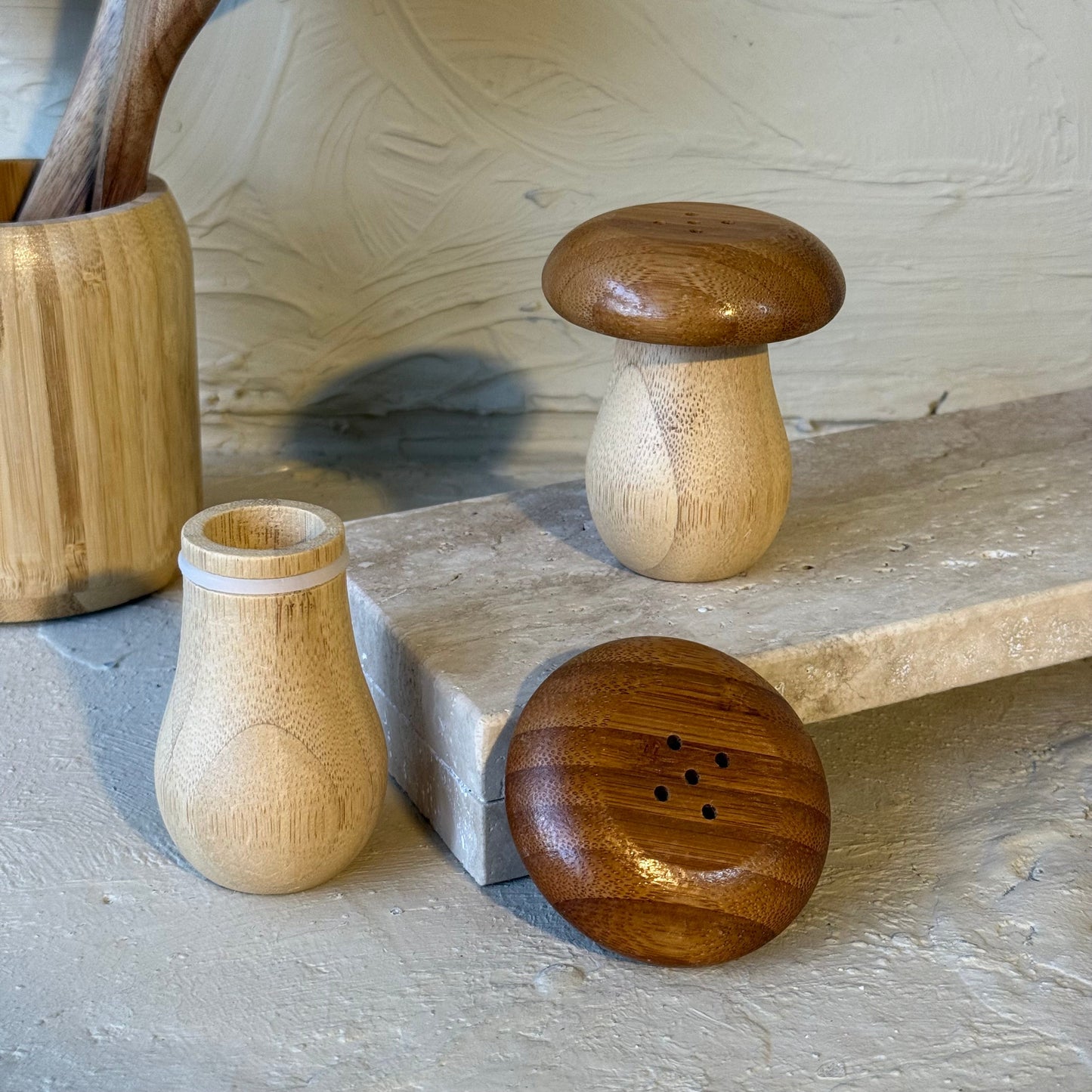 Bambu Mantar Model Tuzluk Biberlik Seti KOD:408-8