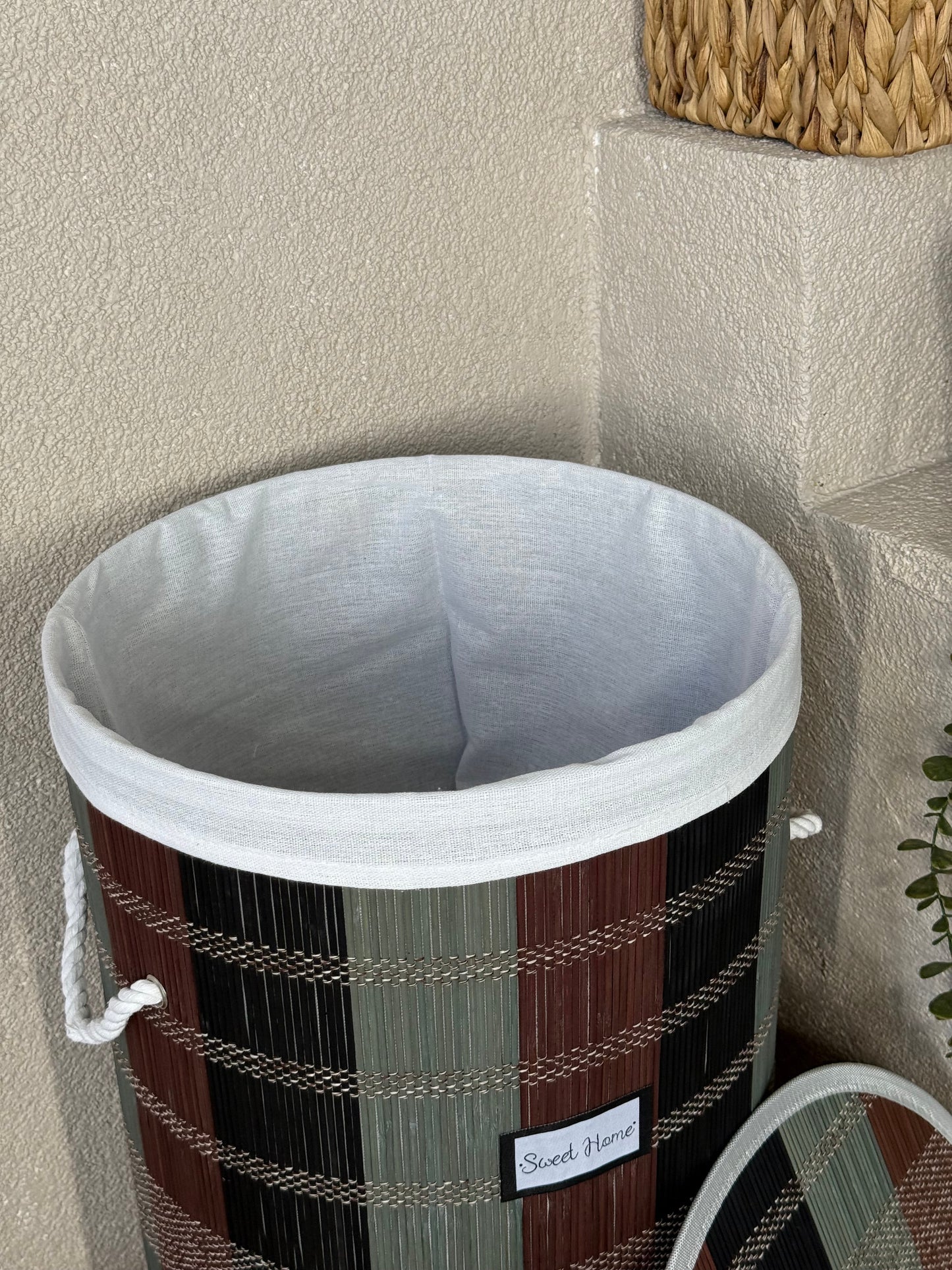 Miray Bambu Yuvarlak Kirli Çamaşır Sepeti 60x30 cm KOD:50181