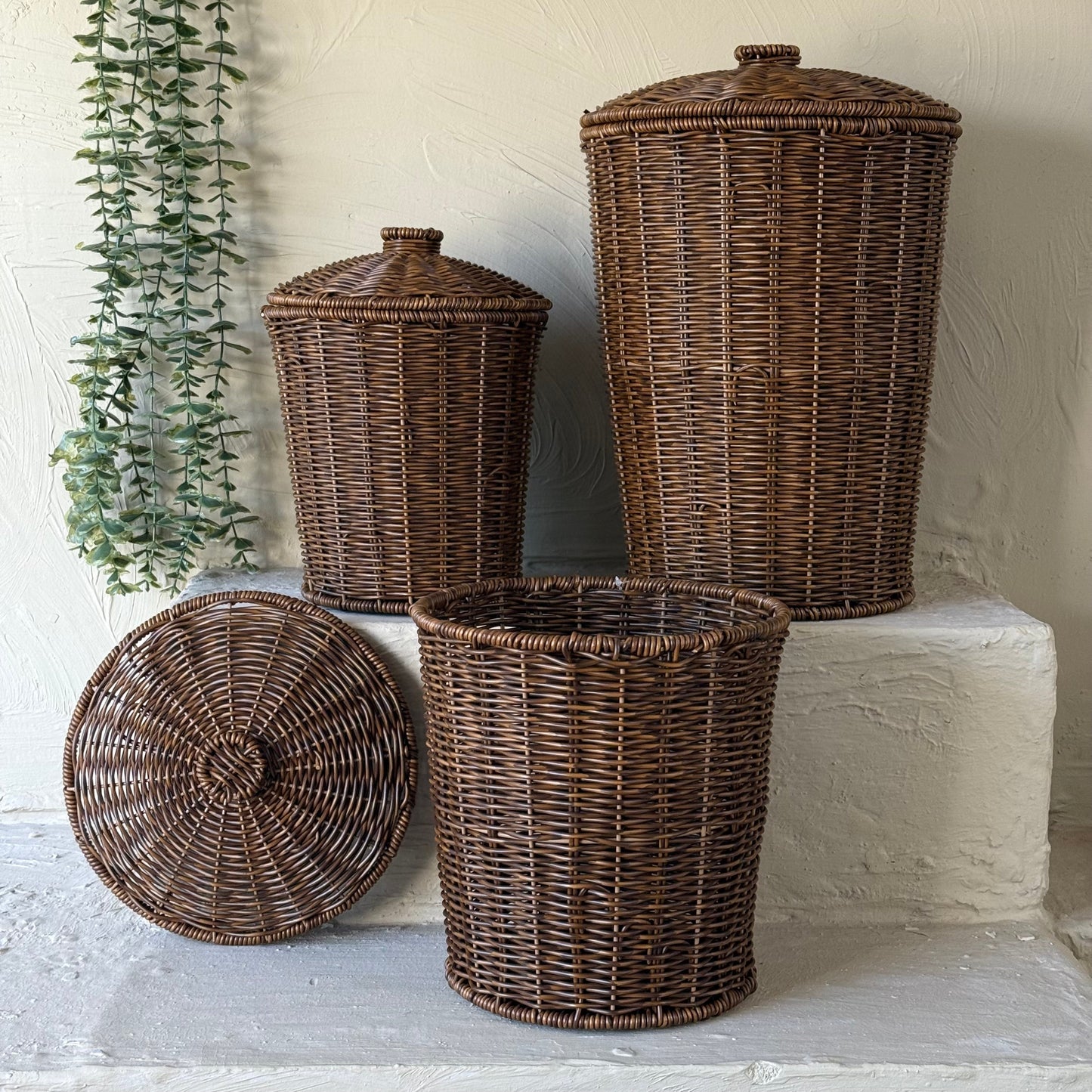 Sevarlly Rattan 3 Boy Patates Soğanlık Seti Kahve Rengi KOD:73418