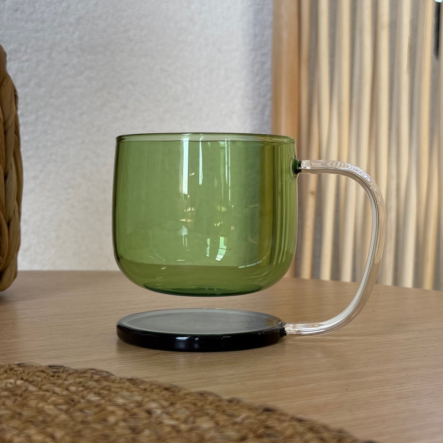 Mitally Lüks Borosilikat Cam Kupa Yeşil 350 ml KOD:032