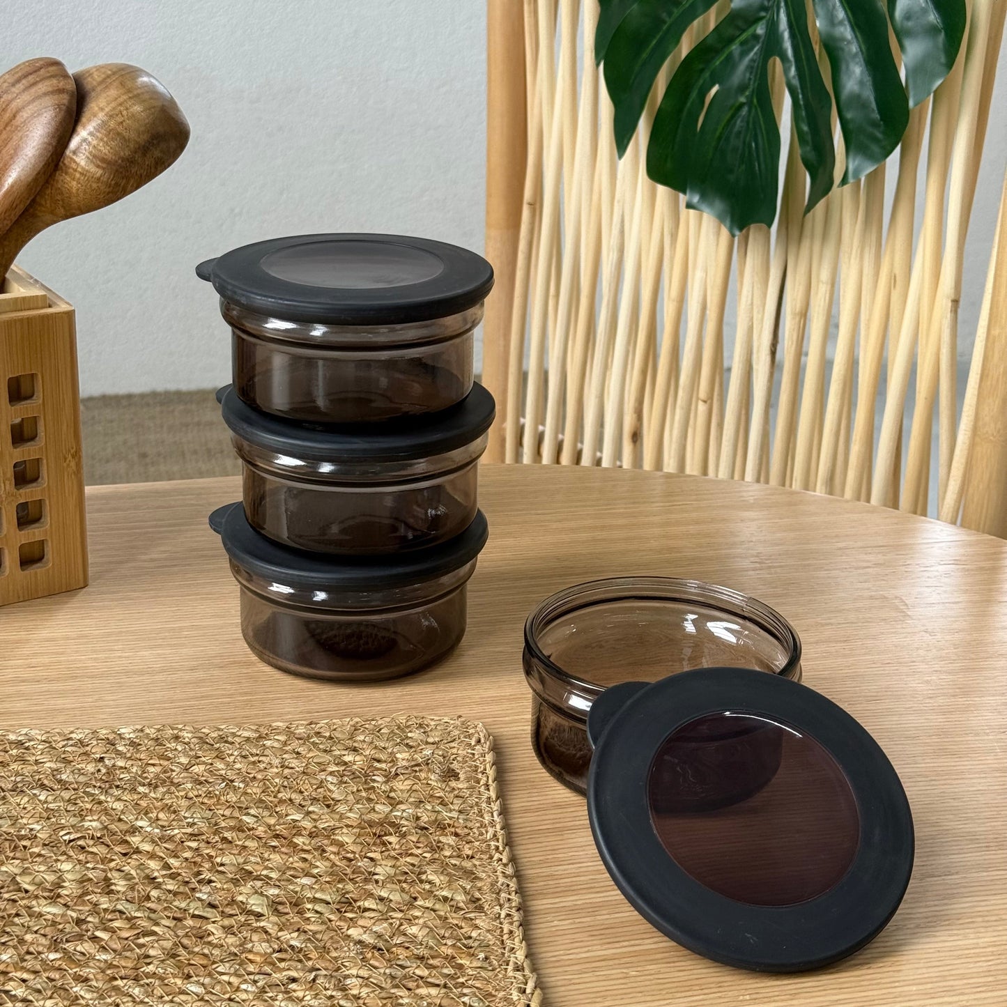 Pura Cam Kapaklı Saklama Kabı Kahvaltılık 4 Adet 415 ml