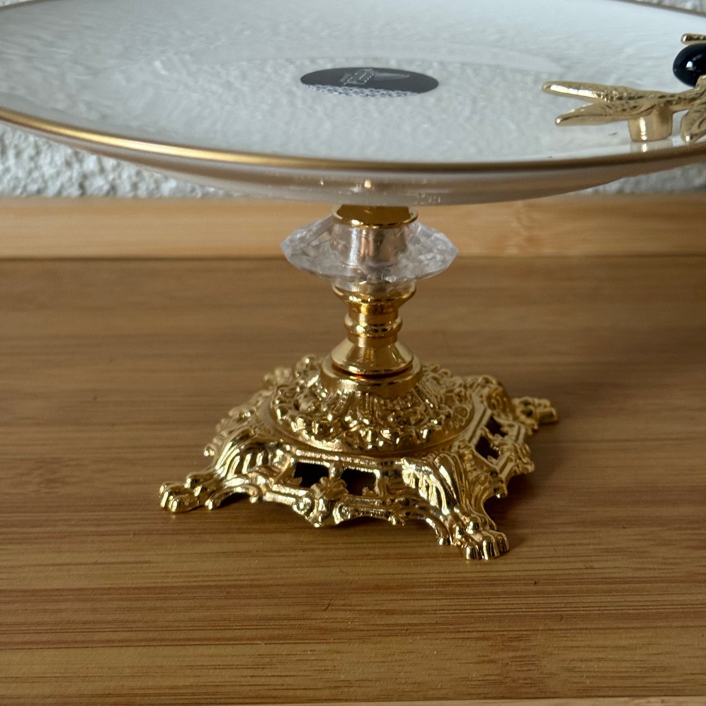 Oliva Siyah-Gold Yaldızlı Porselen Ayaklı Sunumluk Kod:3099