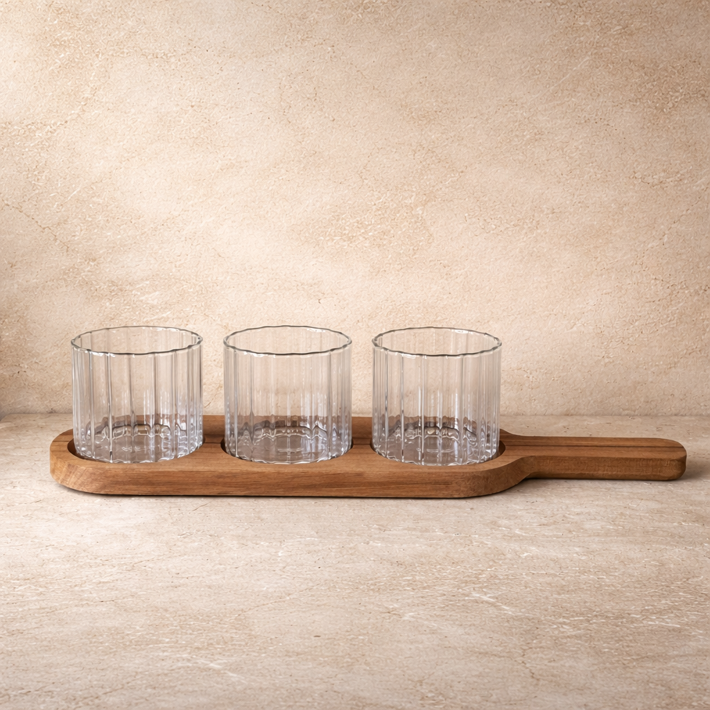 Buenally Akasya Standlı Çizgili 3 Lü Sunumluk 240 ml KOD:074