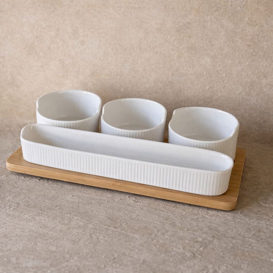 Buenally Bambu Standlı 4 Lü Sunumluk Seti KOD:810505