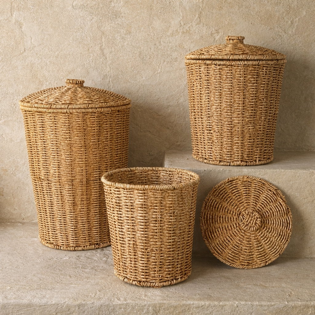 Sevarlly Rattan 3 Boy Patates Soğanlık Seti Naturel KOD:73418