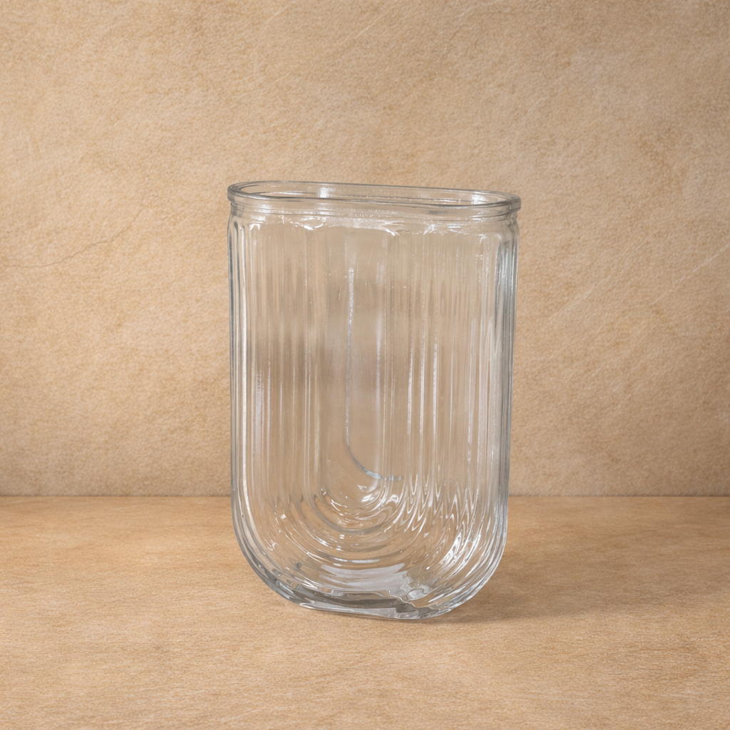 Savally Gökkuşağı Cam Vazo 18 cm Şeffaf KOD:5095