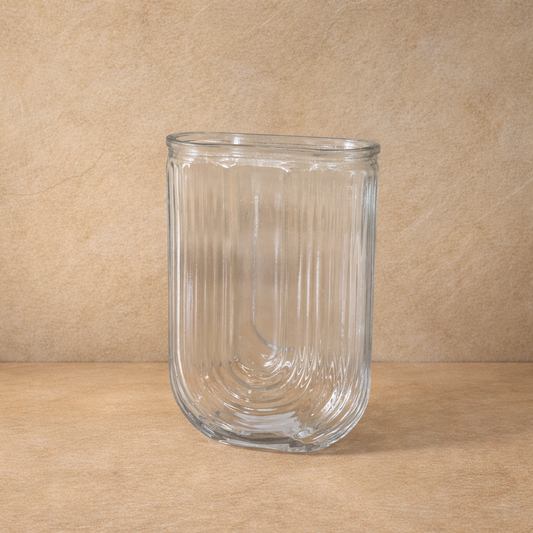 Savally Gökkuşağı Cam Vazo 18 cm Şeffaf KOD:5095