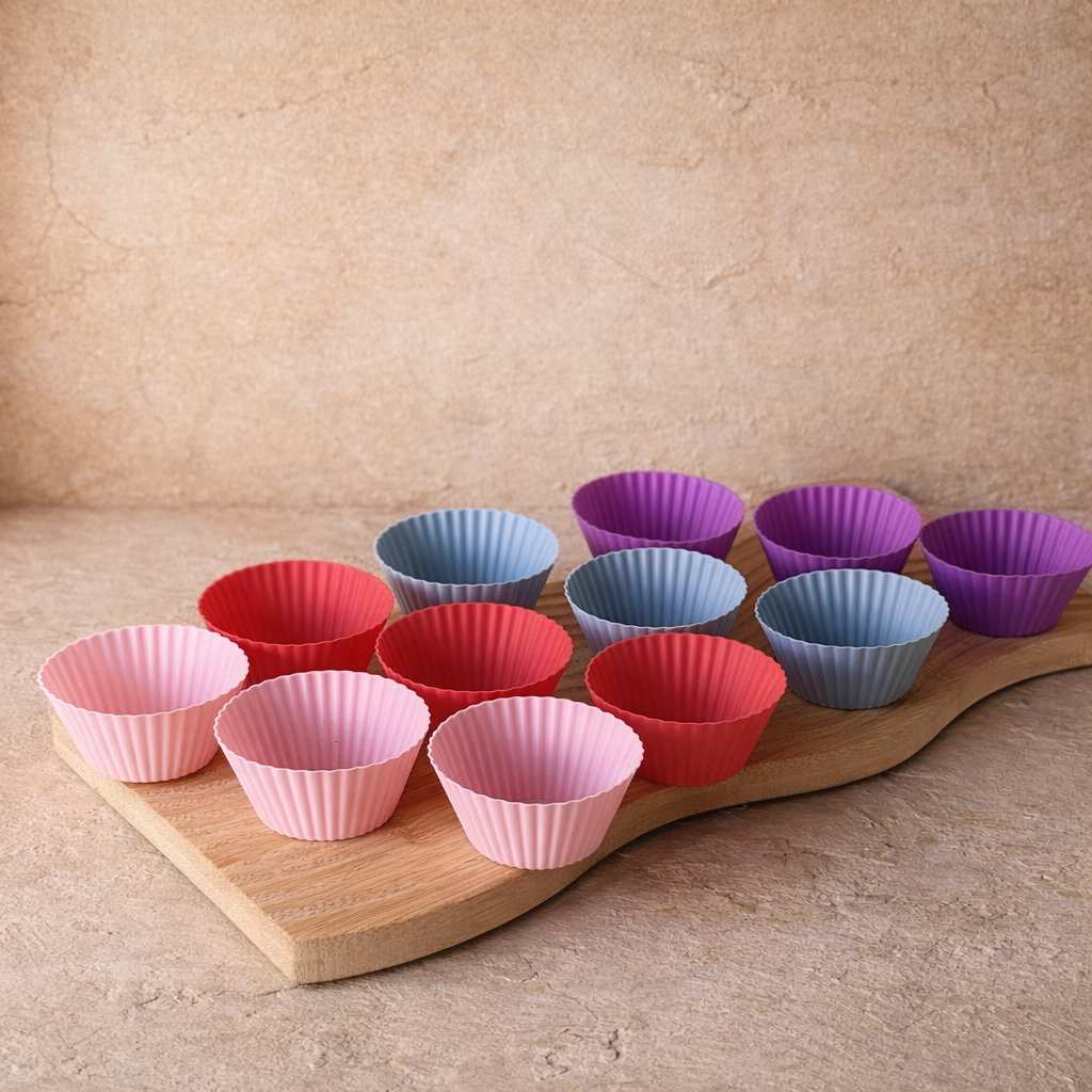 Muffin Silikon Yapışmaz Kek Kalıbı 12 Adet Set