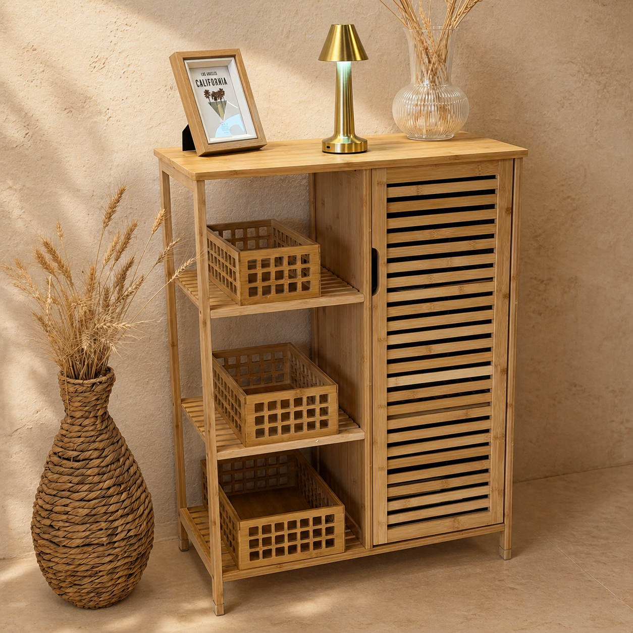 Leva Çok Amaçlı 3 Katlı Dolap 66x33x87 cm (kod:10250-8350)(Sınırlı Stok)