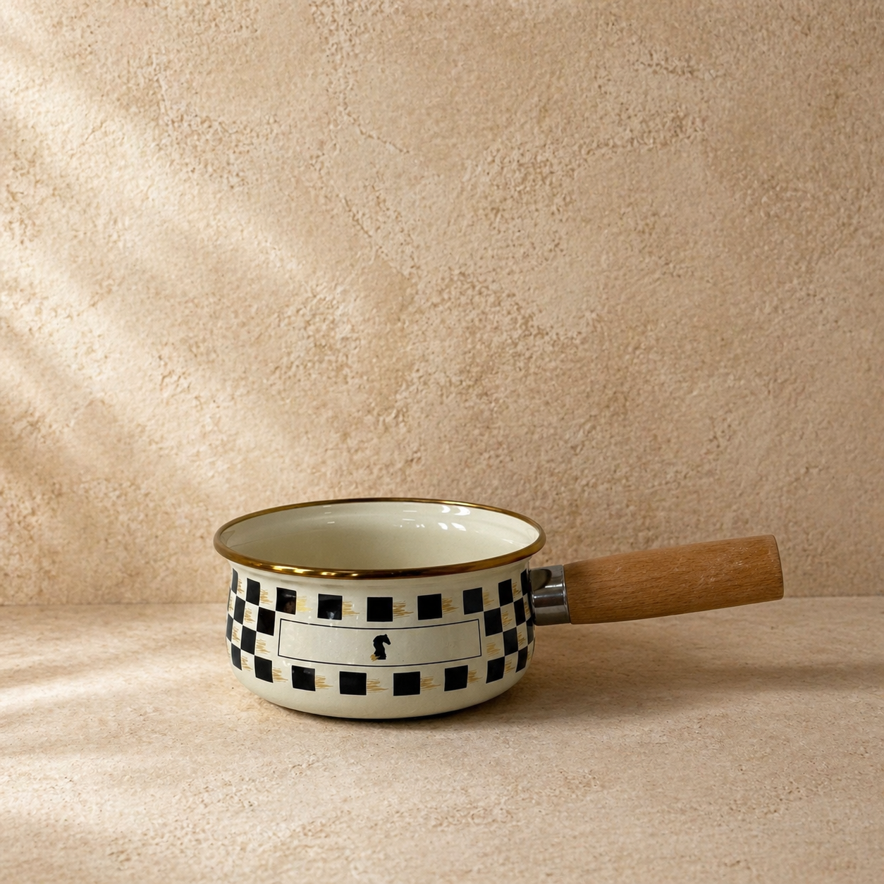 Pashally Ahşap Tutmalı Emaye Sos Tava 14 cm Siyah KOD:0502