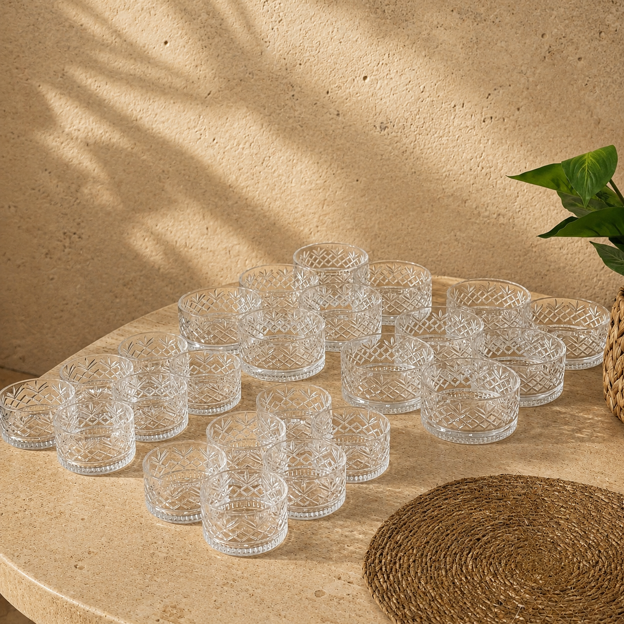 Melony Kristal 24 Parça Çerezlik Kase Set 460 ml, 220 ml KOD:14774-14772