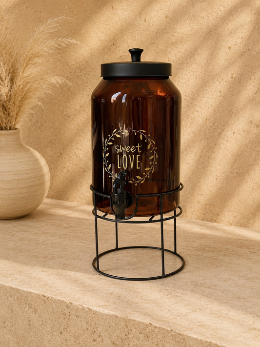 Milano Metal Standlı Cam Sebil Amber 4 Litre KOD:11327