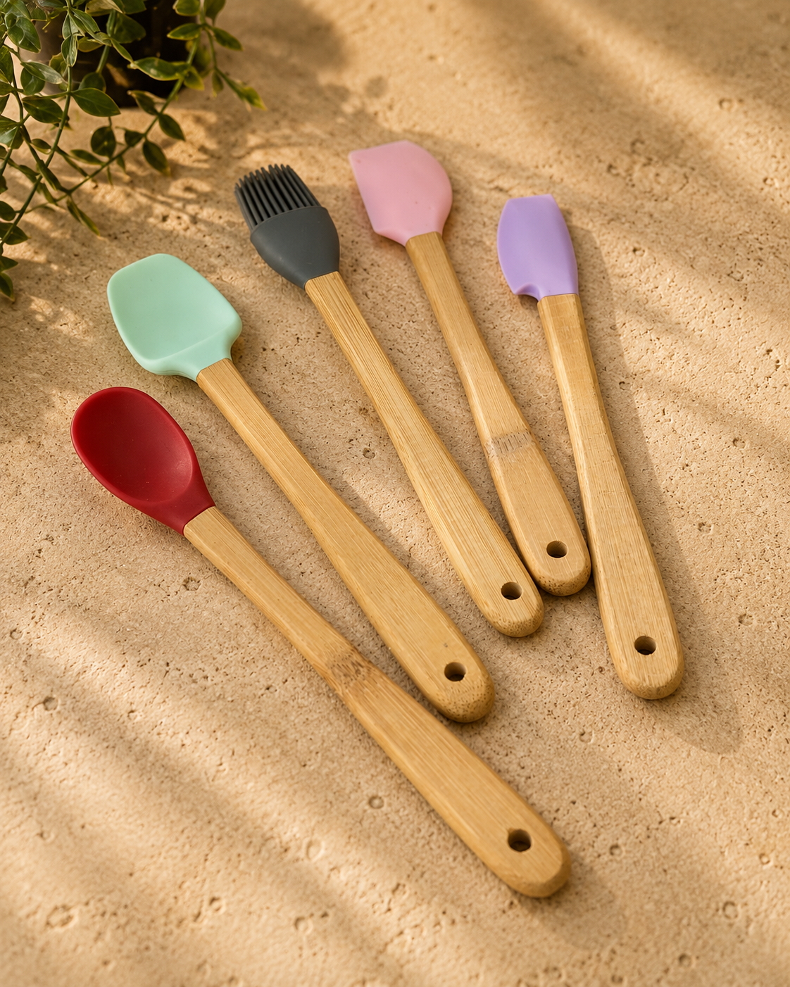 Robert Bambu Saplı 5 Li Silikon Spatula Seti KOD:15429