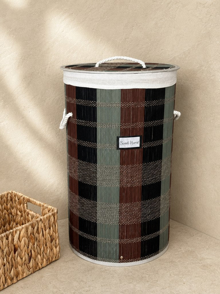 Miray Bambu Yuvarlak Kirli Çamaşır Sepeti 60x30 cm KOD:50181