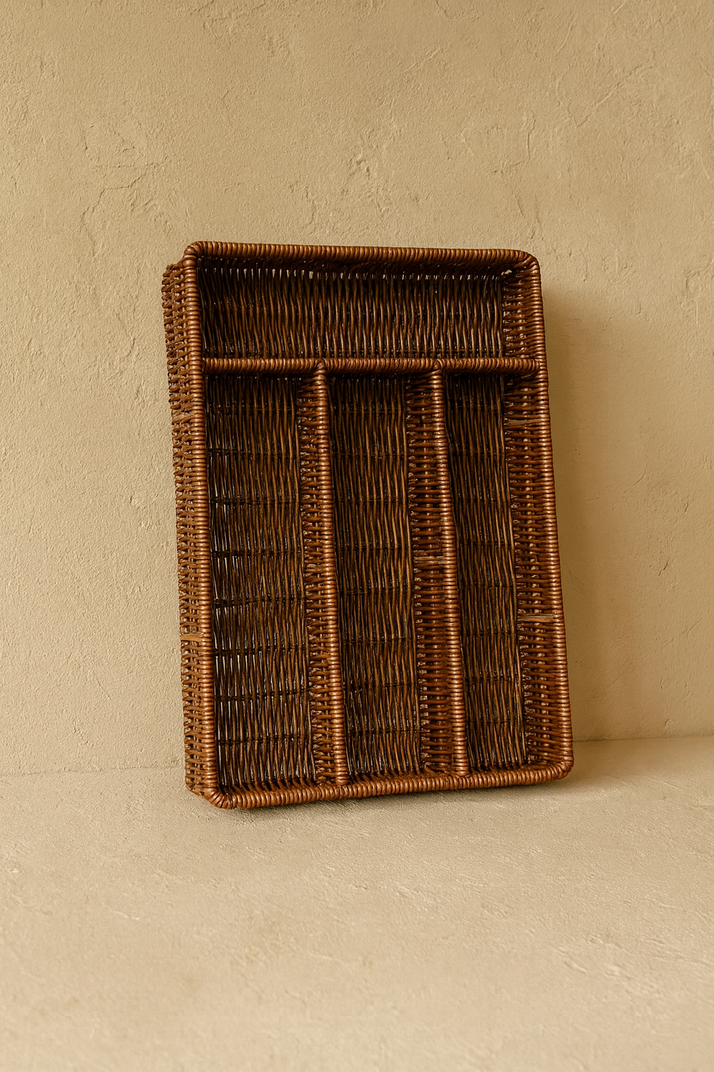Com Rattan Bölmeli Kaşıklık Kahve Rengi KOD:355