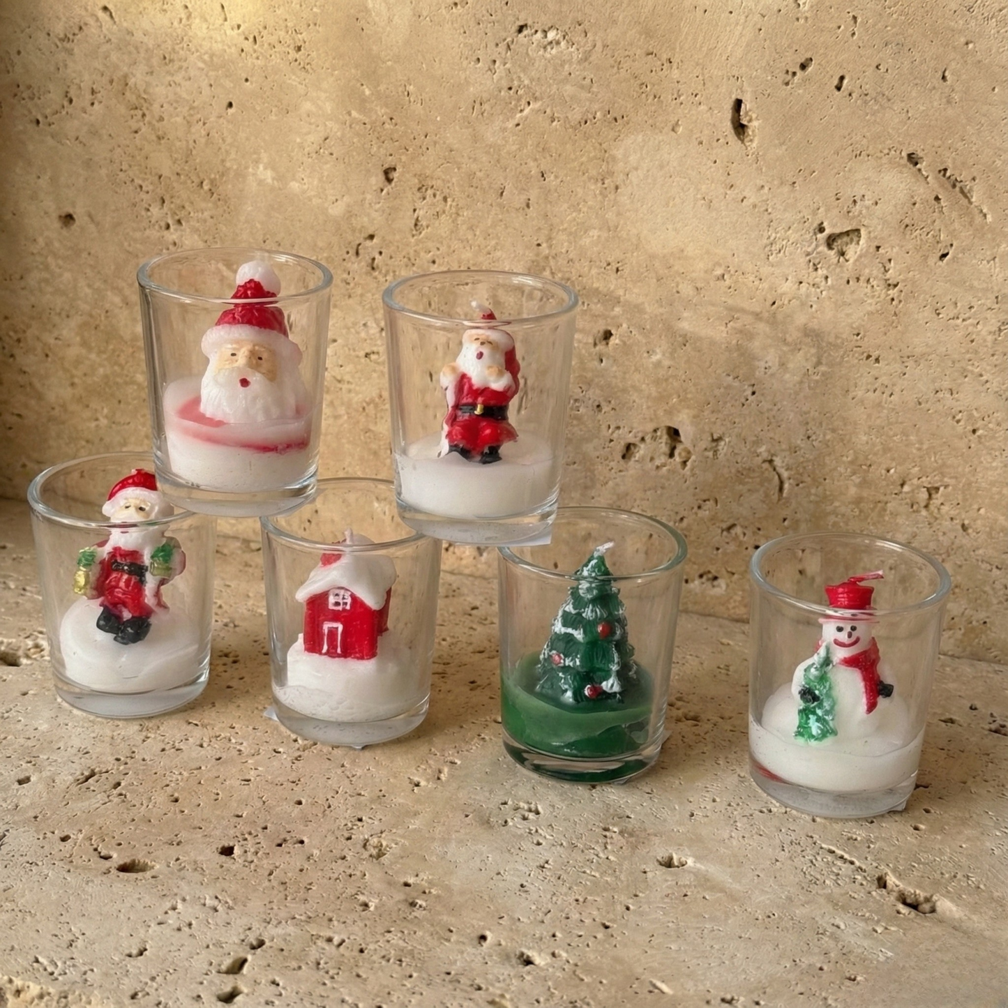 Tutku Cam Bardak Noel Mum Seti 6 Adet KOD:40987