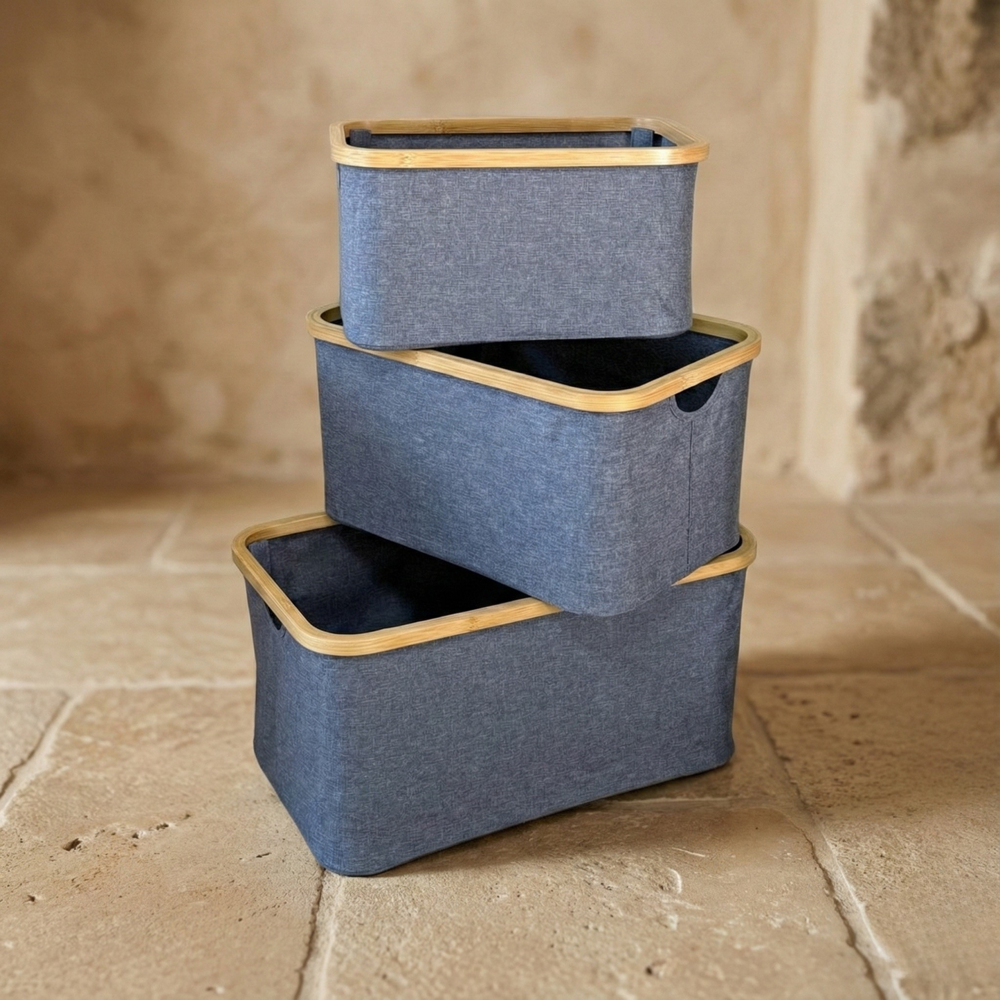 Lalezar Bambu Tutmalı 3 Boy Organizer Seti Gri KOD:8017-16-15